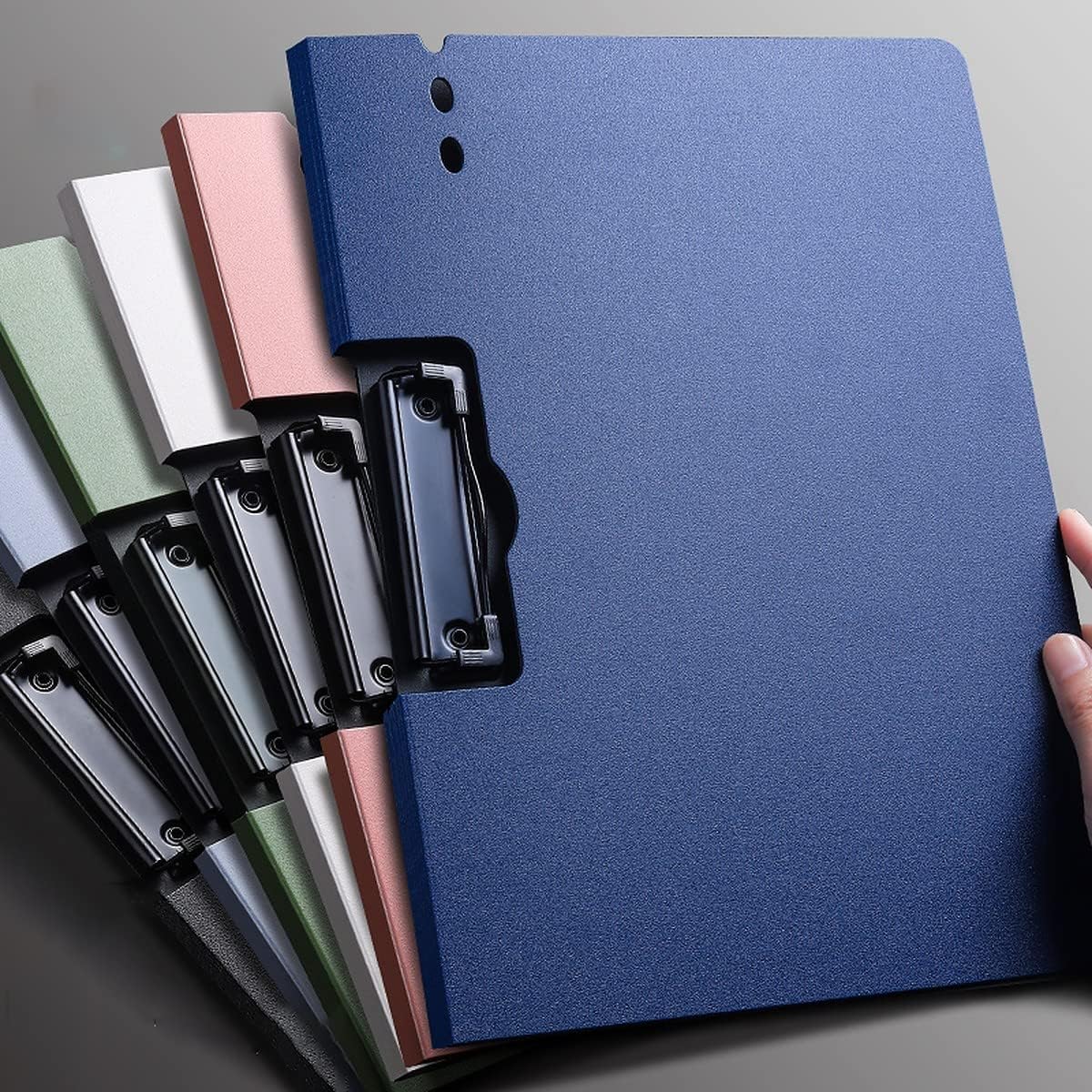 Wolpin A4 Clipboards (Set of 2) | Multi-Functional File Folder Clip Board for Students, Office, Artists & Professionals | Sturdy Writing Pad with Strong Clip - Blue