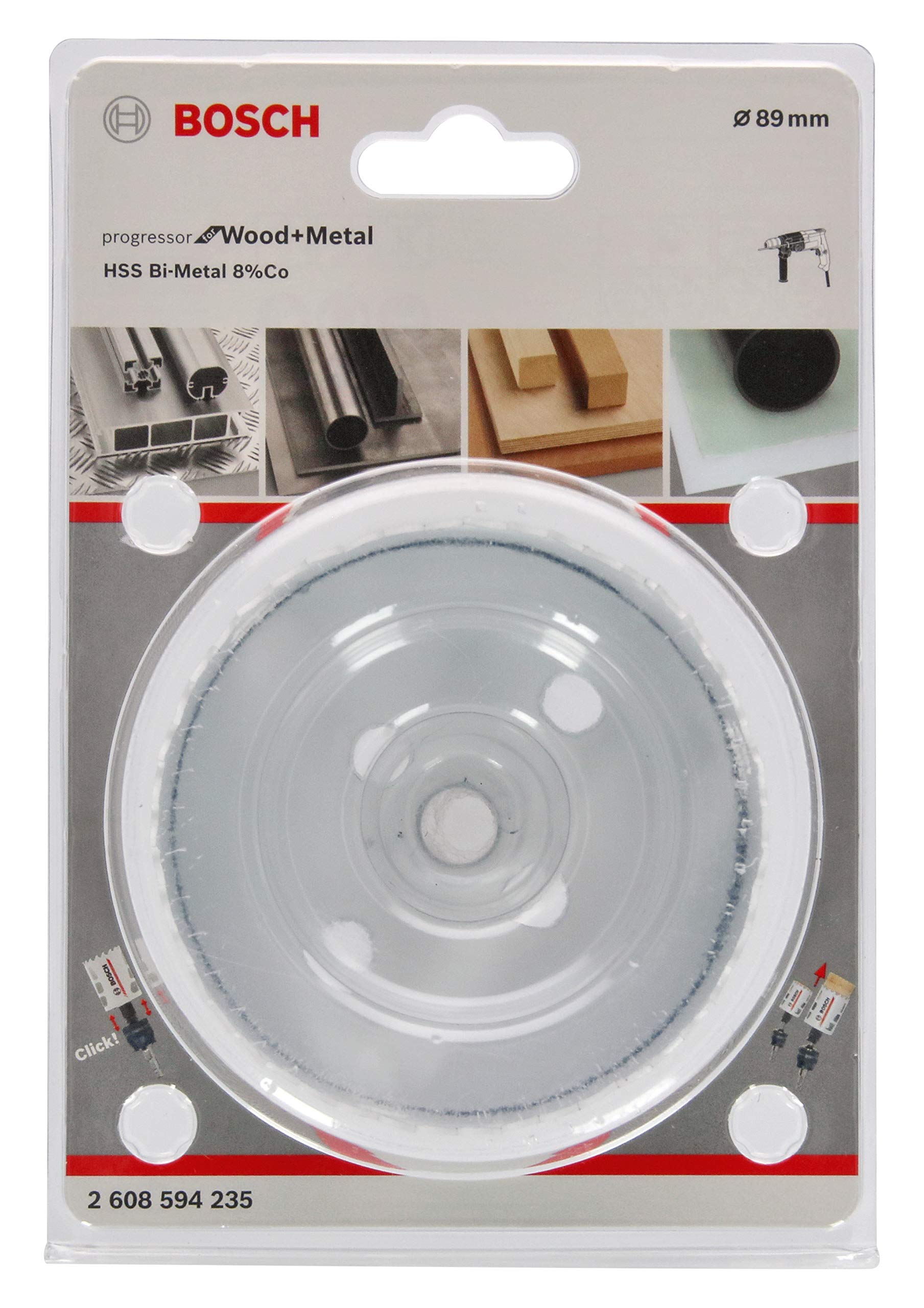 Bosch Colour Bi-Metal Hole Saw (For Wood And Metals, 8% Cobalt Alloy, Progressive Tooth Design, Ø 89 Mm, Accessory Drills)