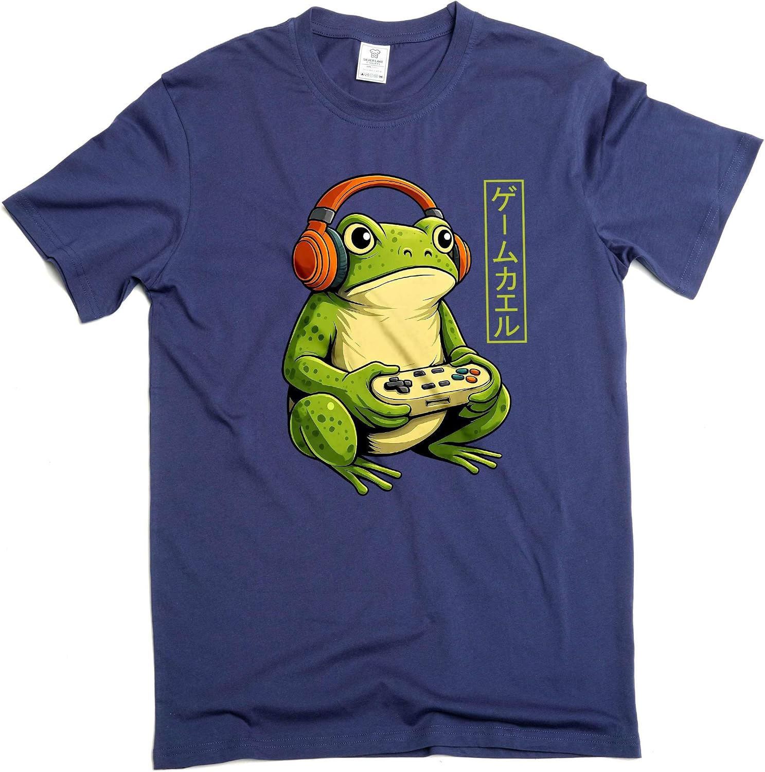 Men's Funny Gamer Frog T-Shirt Japanese Style Game Frog with Controller Video Gaming tee