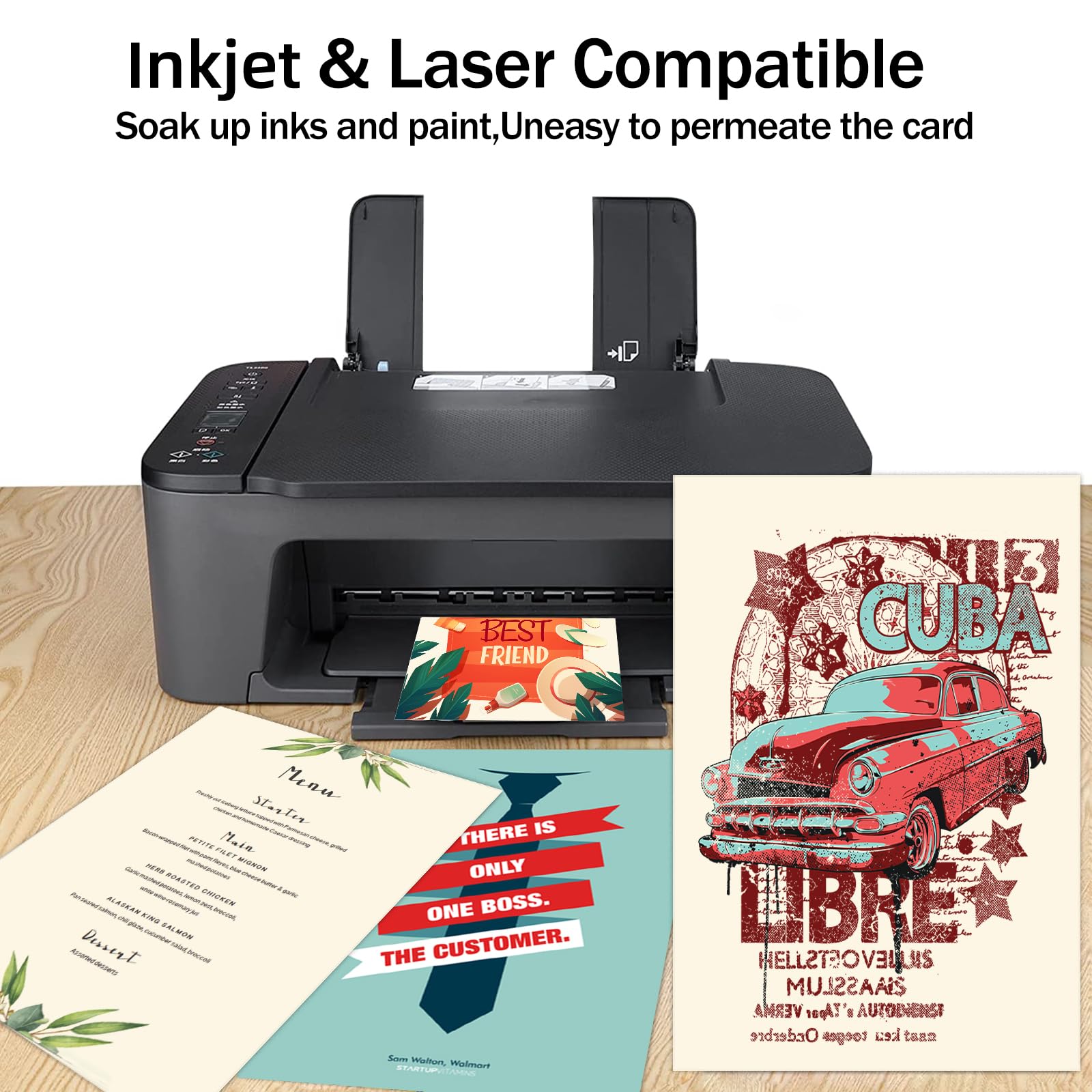 13 x 19 cremefarbener Karton, 100 Blatt, Goefun dicker Karton, elfenbeinfarben, 36,3 kg, hochwertiges schweres Kartonpapier für Tintenstrahl- oder Laserdrucker, Fotos, Poster, Menüs, Zeichnungen und