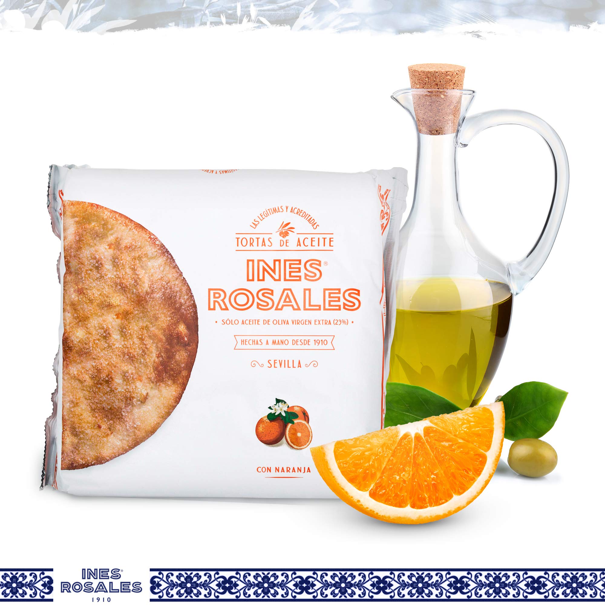 Ines Rosales Tortas all'olio d'oliva dolce con arancia, snack spagnoli, 14 x 120g