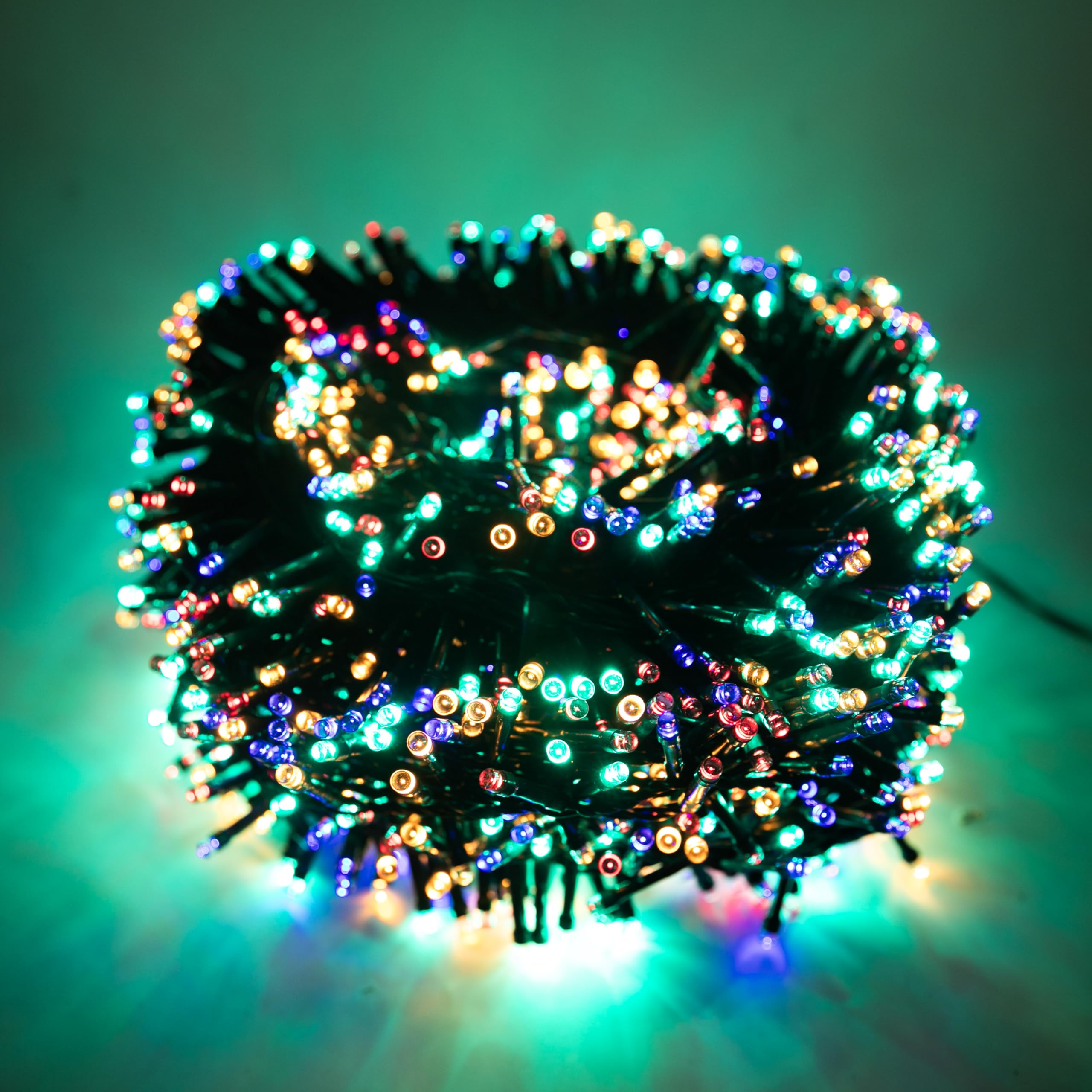 SHATCHI 1500LED Choinka Klaster Kompaktowe bajkowe lampki wielofunkcyjne 8 trybów światła, timer zielony kabel wewnątrz/na zewnątrz pod napięciem dekoracje do domu wakacje