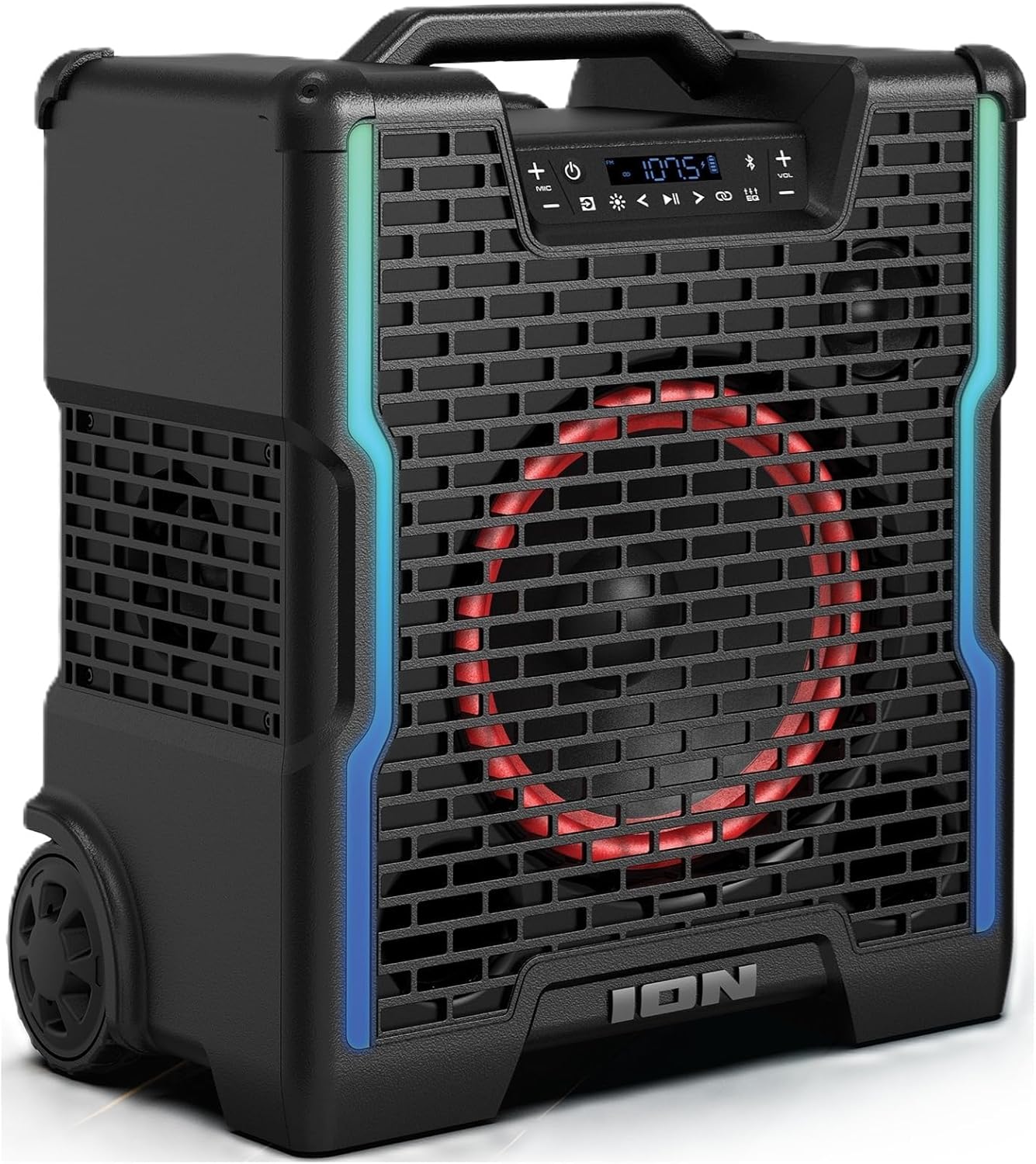 Ion Blockrocker Icon All-Terrain Portable Bluetooth Speaker with Lights, FM Radio (Renewed)