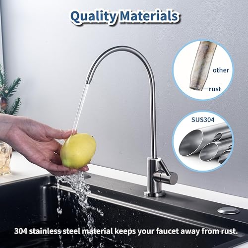 Miniatura 6 de Filtro de agua para grifo de fregadero, grifo de agua de cocina para sistema de filtración de agua de ósmosis inversa sin espacio de aire, grifo de