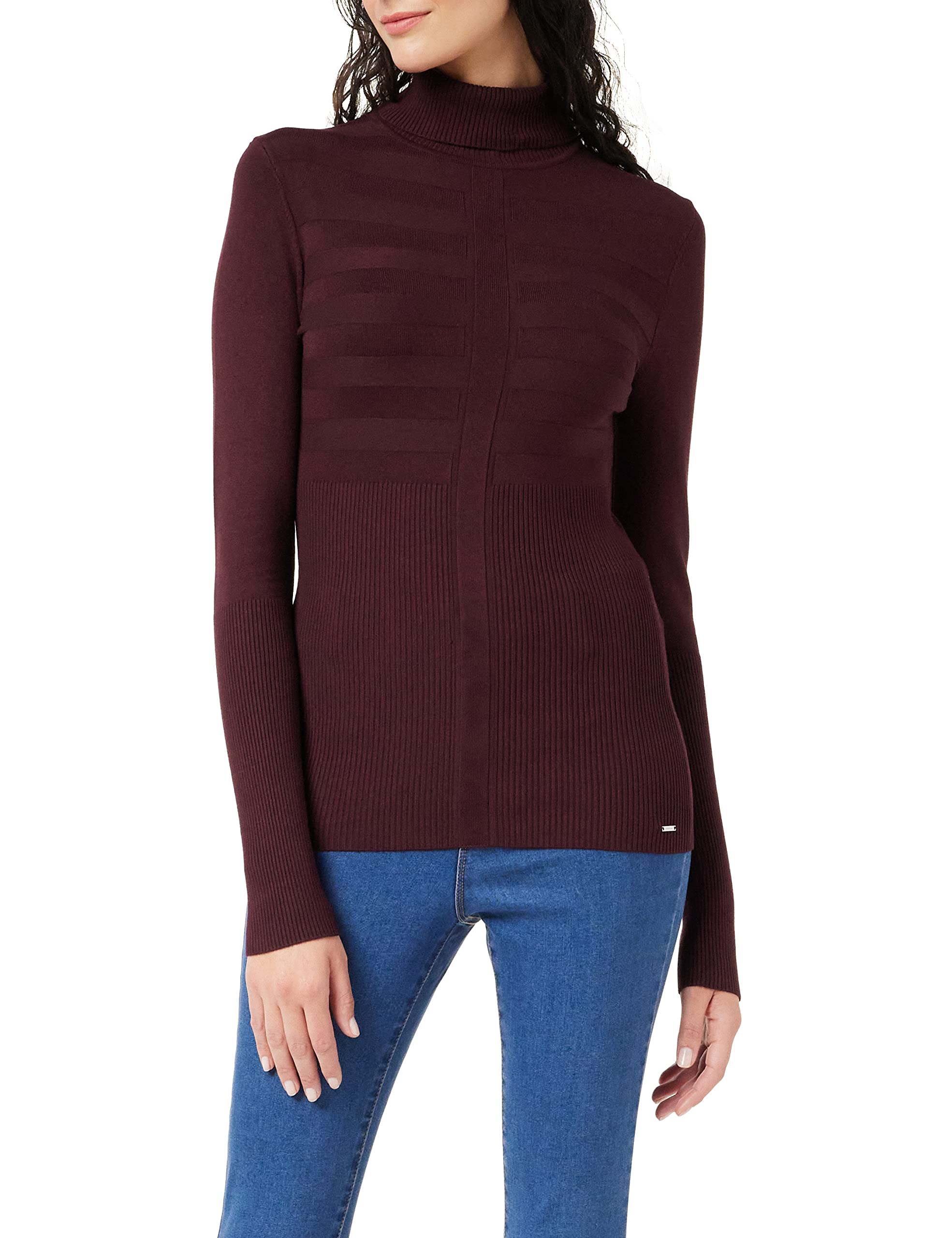 Morgan Long-Sleeved Turtleneck Jumper, Red, UK 4