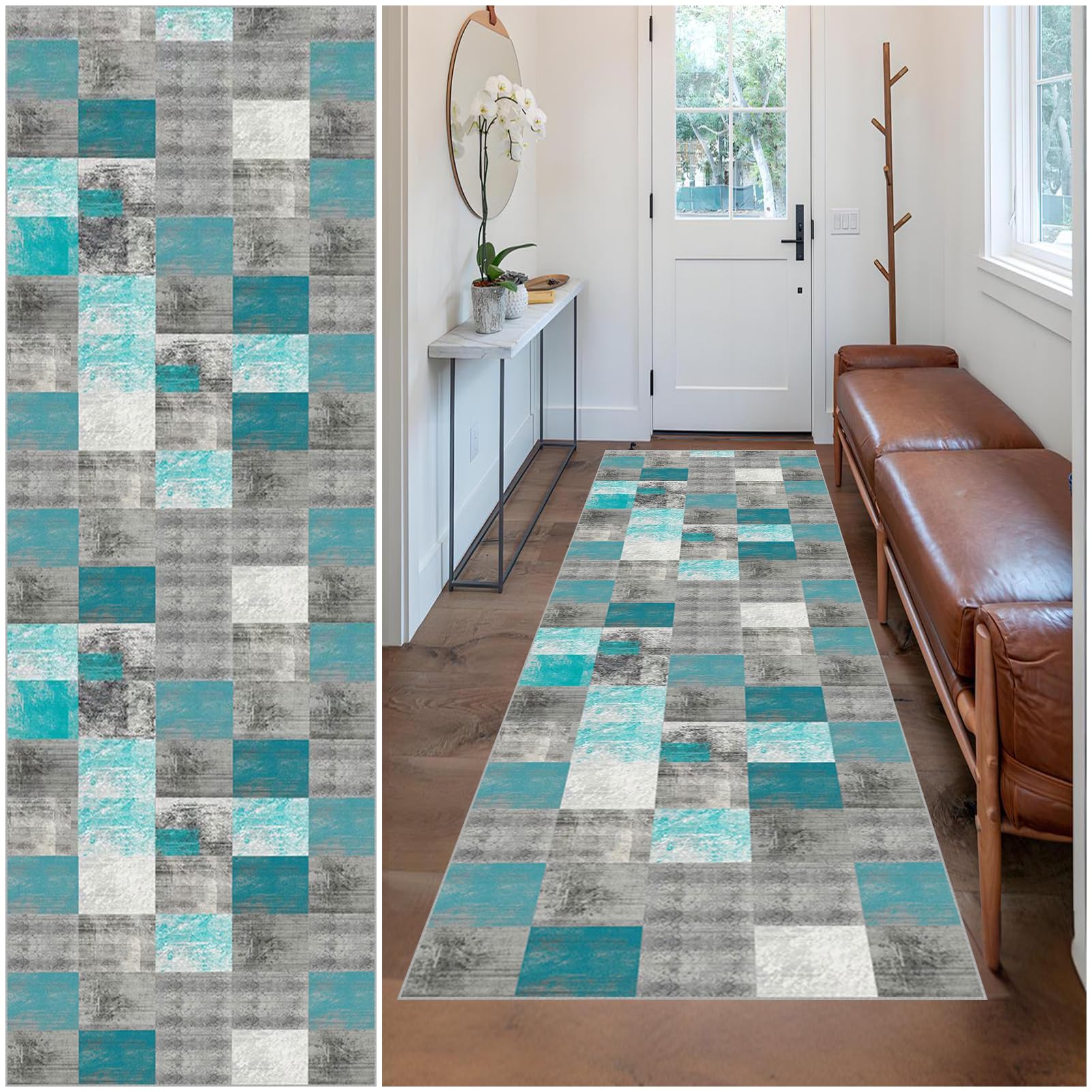 Alfombra lavable y antideslizante de 90x350 cm para la entrada y cocina