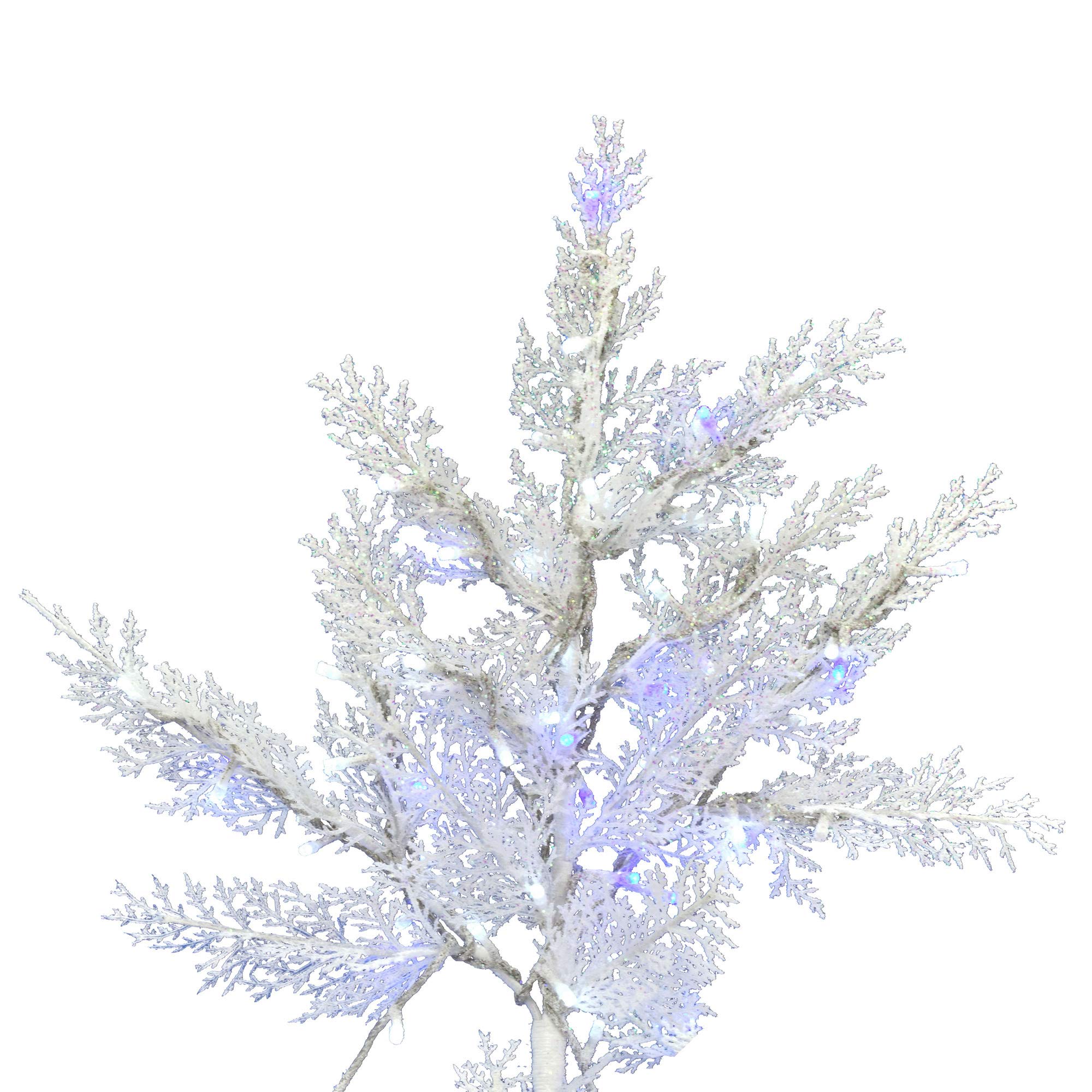 Vickerman Sapins de Noël artificiels en cèdre floqué, 14 x 119,4 cm, blanc