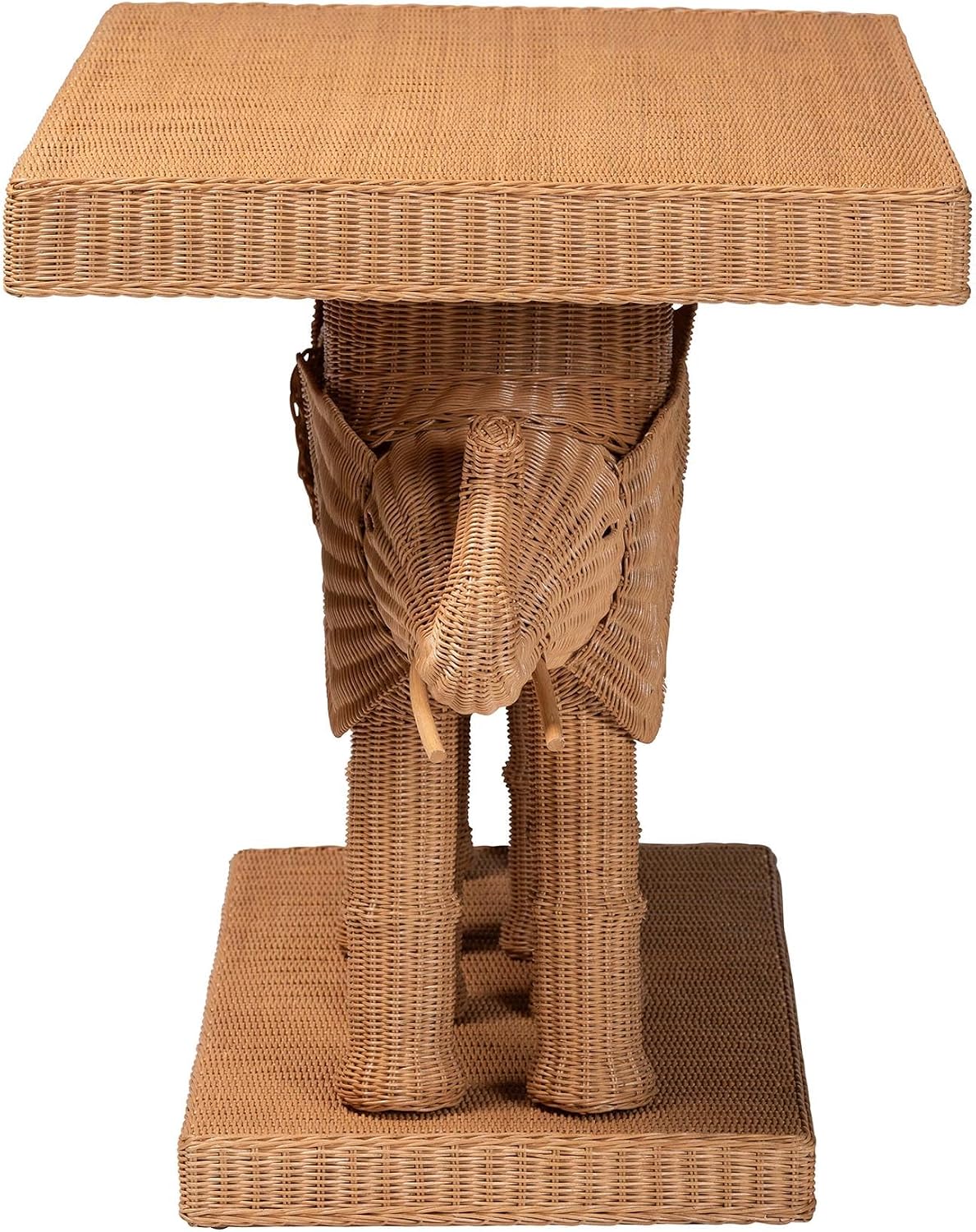 Bali & pari Elissa Bohemian Honey Rattan Elephant Console Table