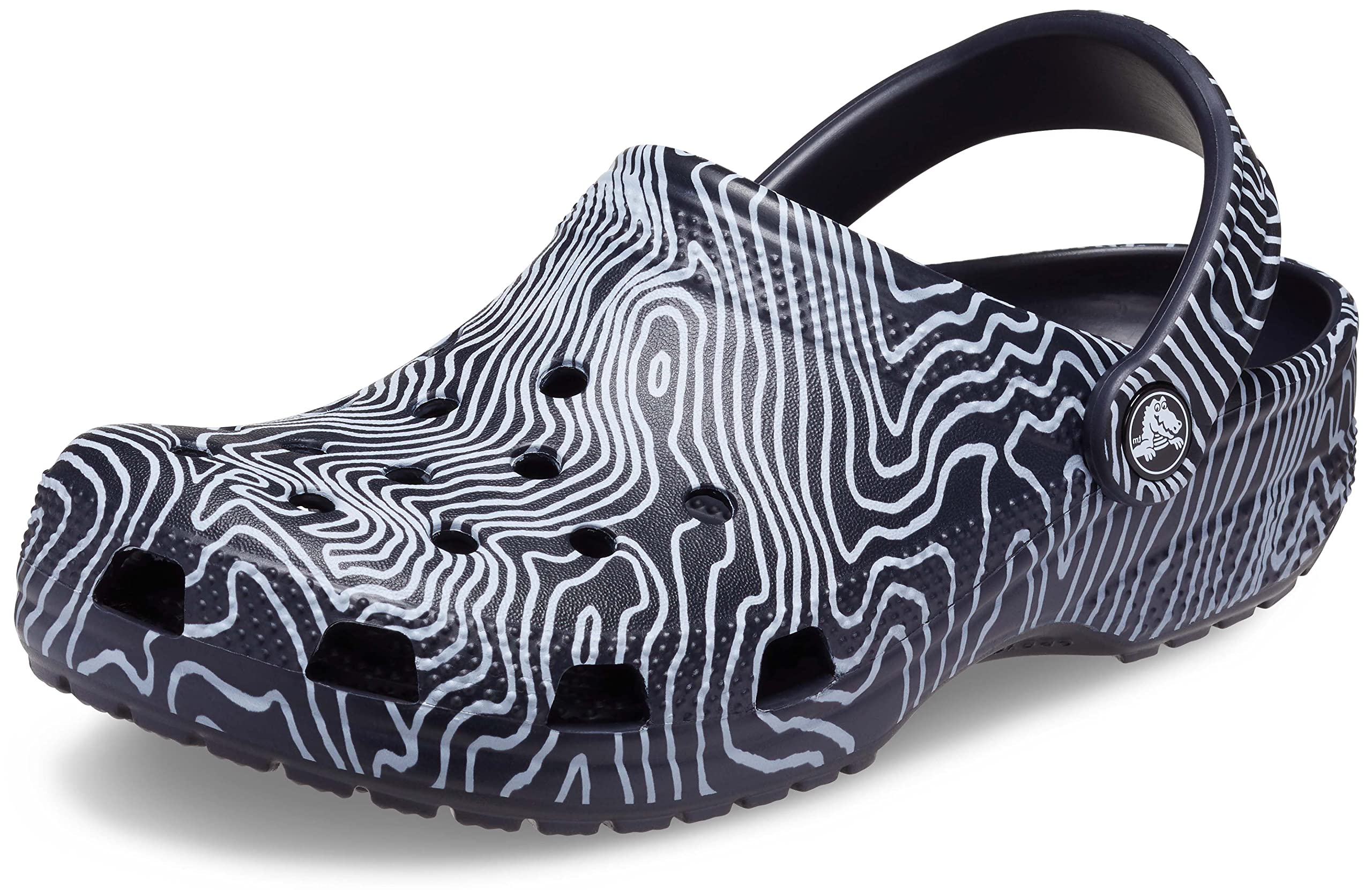 Crocs Unisex-Adult Classic Graphic Clogs, Deep Navy/Multi, 5 Men/7 Women