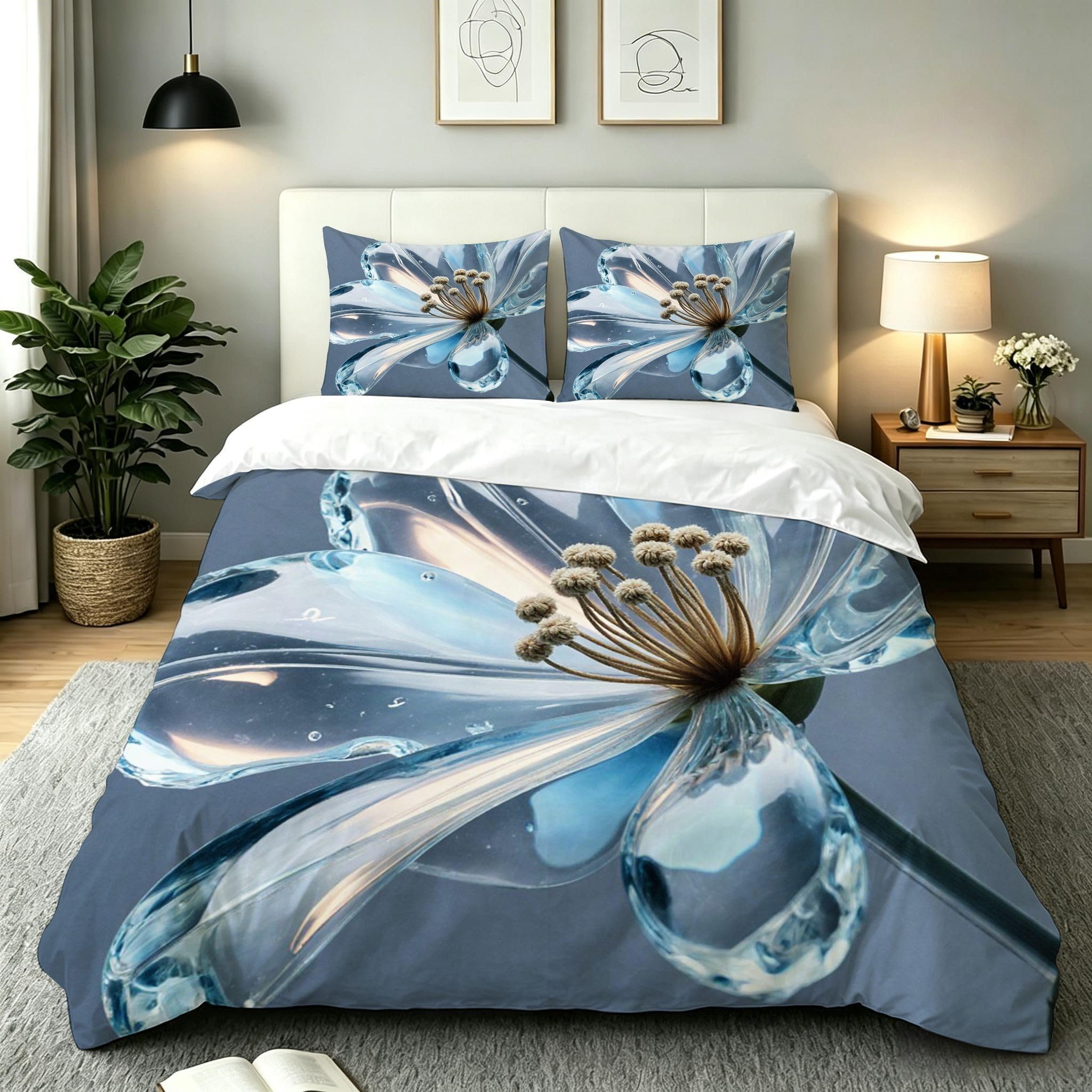 Housse de couette en microfibre 240x260 anti-plis et facile à border zip