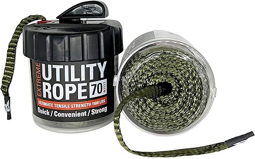 Cuerda rápida multiusos sin enredos (verde) - Equipo de campamento, senderismo, caza y pesca, paracaídas, equipo táctico multiherramienta,