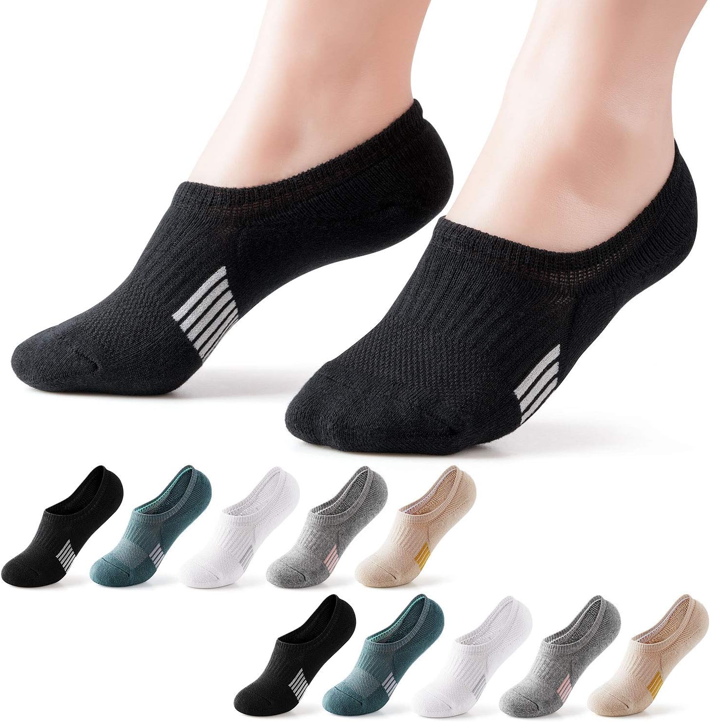 Gonii Womens No Show Socks Athletic Ankle Socks Cushioned Running Low Cut 5-8 Pairs
