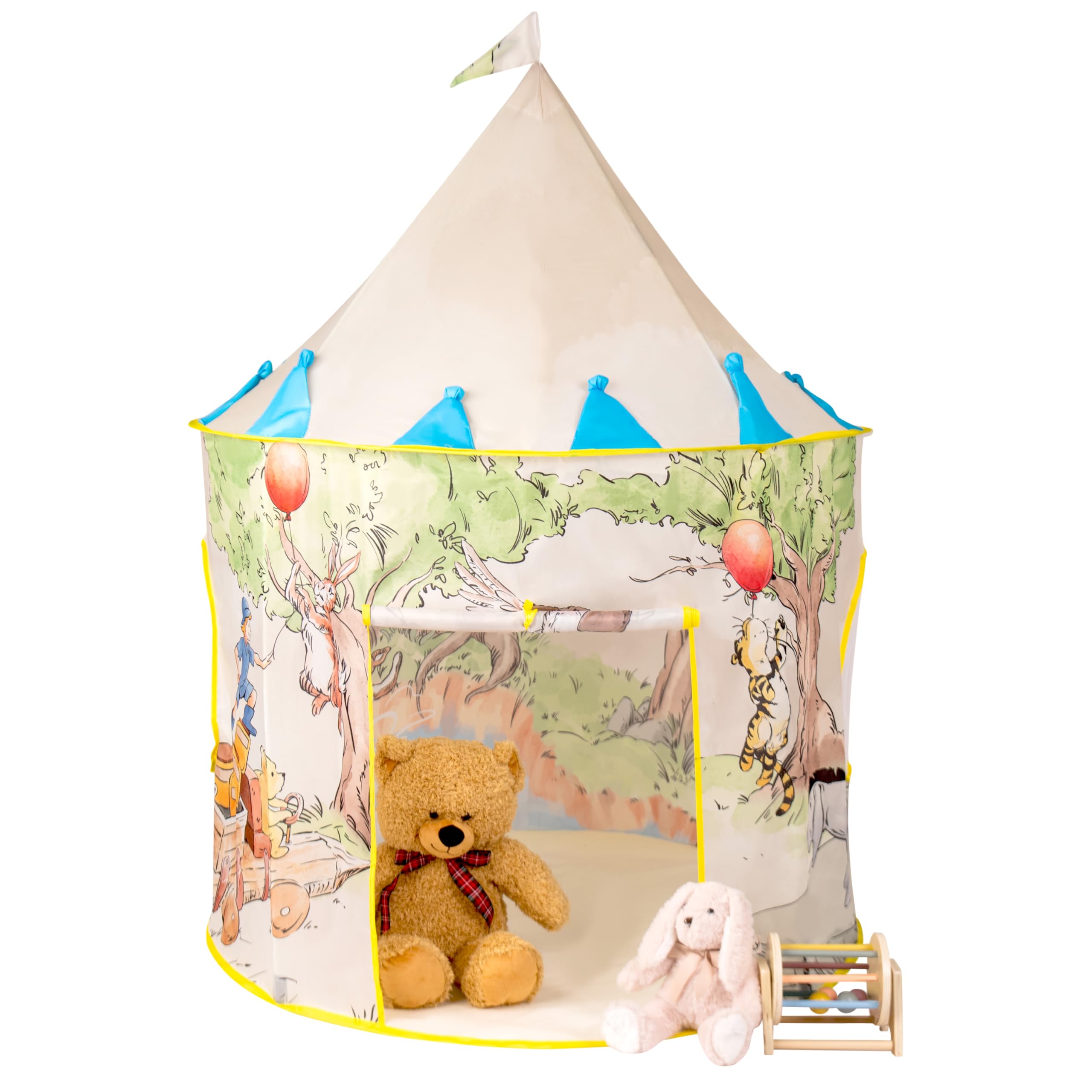 Winnie The Pooh Tent | Pop Up Tent for Kids | Artist Hand-Drawn Winnie The Pooh Kids Indoor & Outdoor Play House | 135 x 100 cm