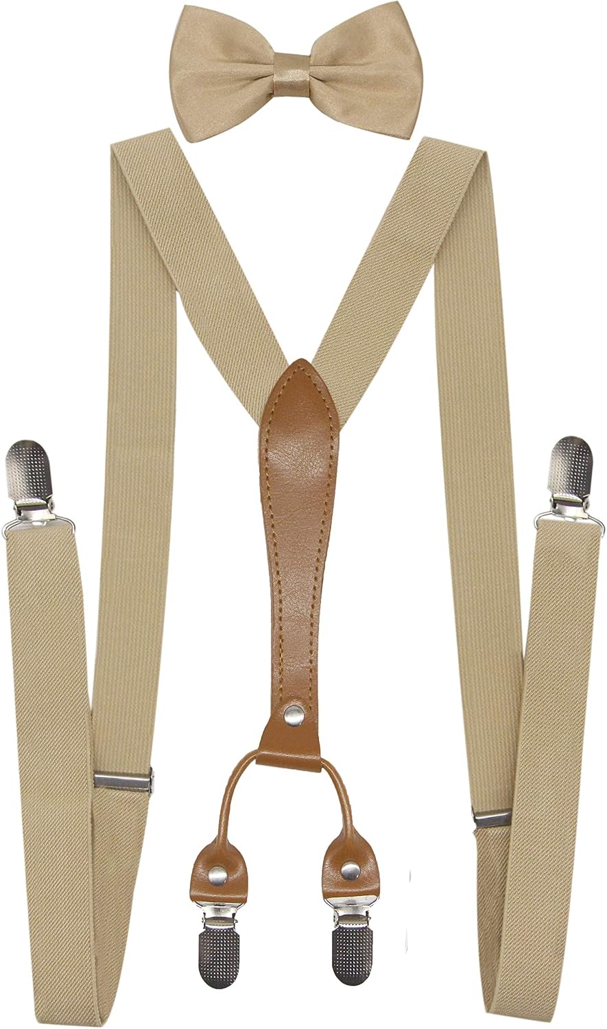 Men's Suspenders Bowtie Set Elastic Y Shape Style Women's Suspenders Bowtie For Wedding&Formal Events