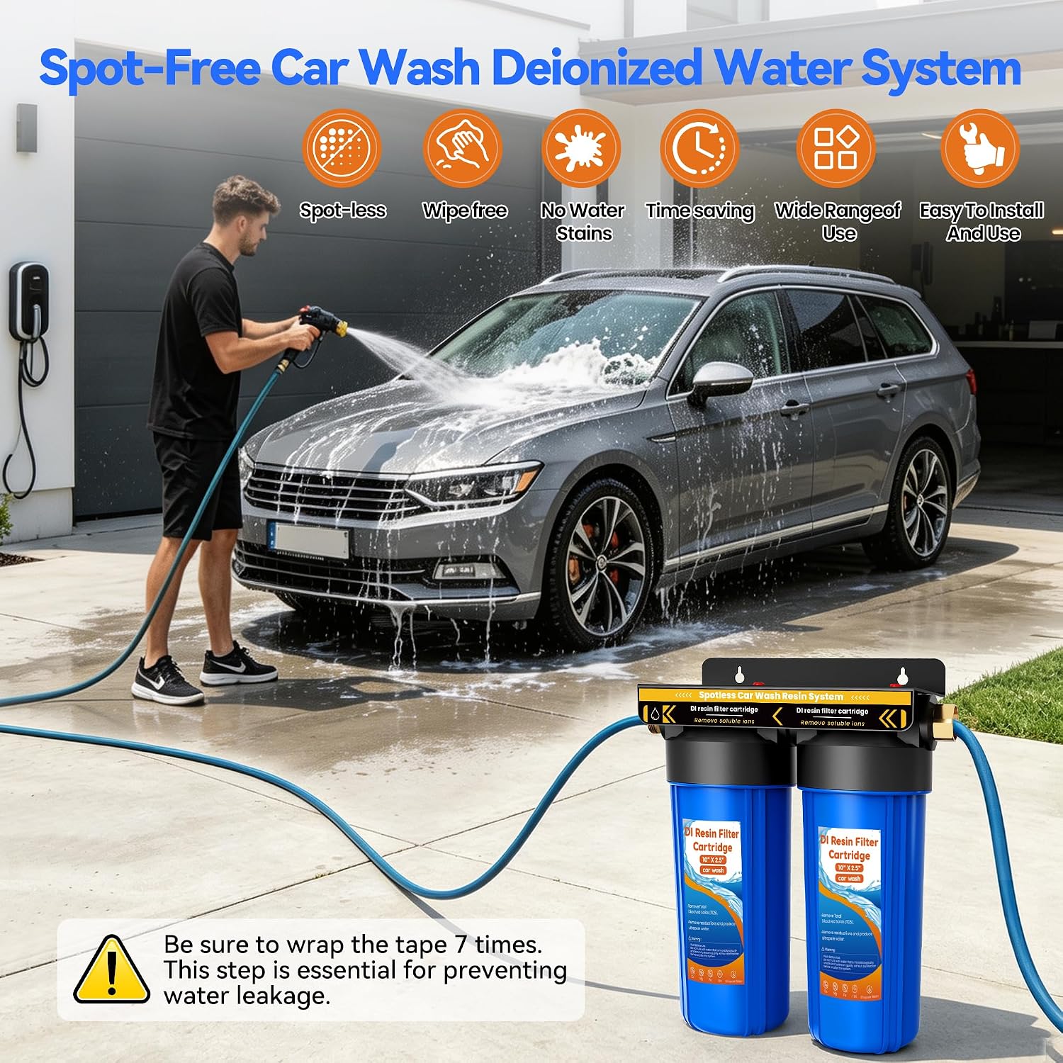 Spotless Water System for Car Wash,Extra 2 Sets Replacement Resin Filters