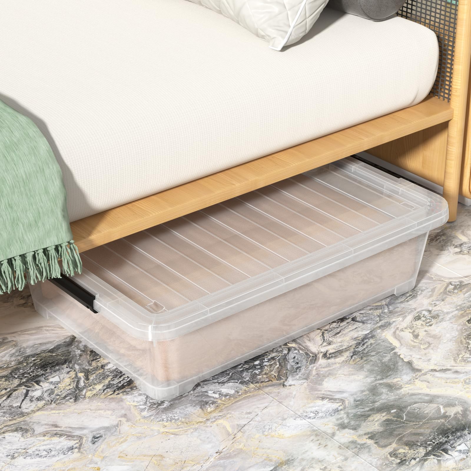 Amazon.com - Wakikini 40 Quart Plastic Underbed Storage Boxes