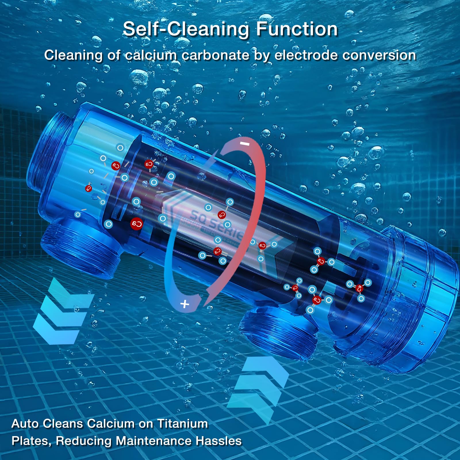 Sistema de clorador de piscina de agua salada con temporizador integrado y celda de titanio extraíble, generador de cloro salado para piscinas enterradas de hasta 37,000 galones