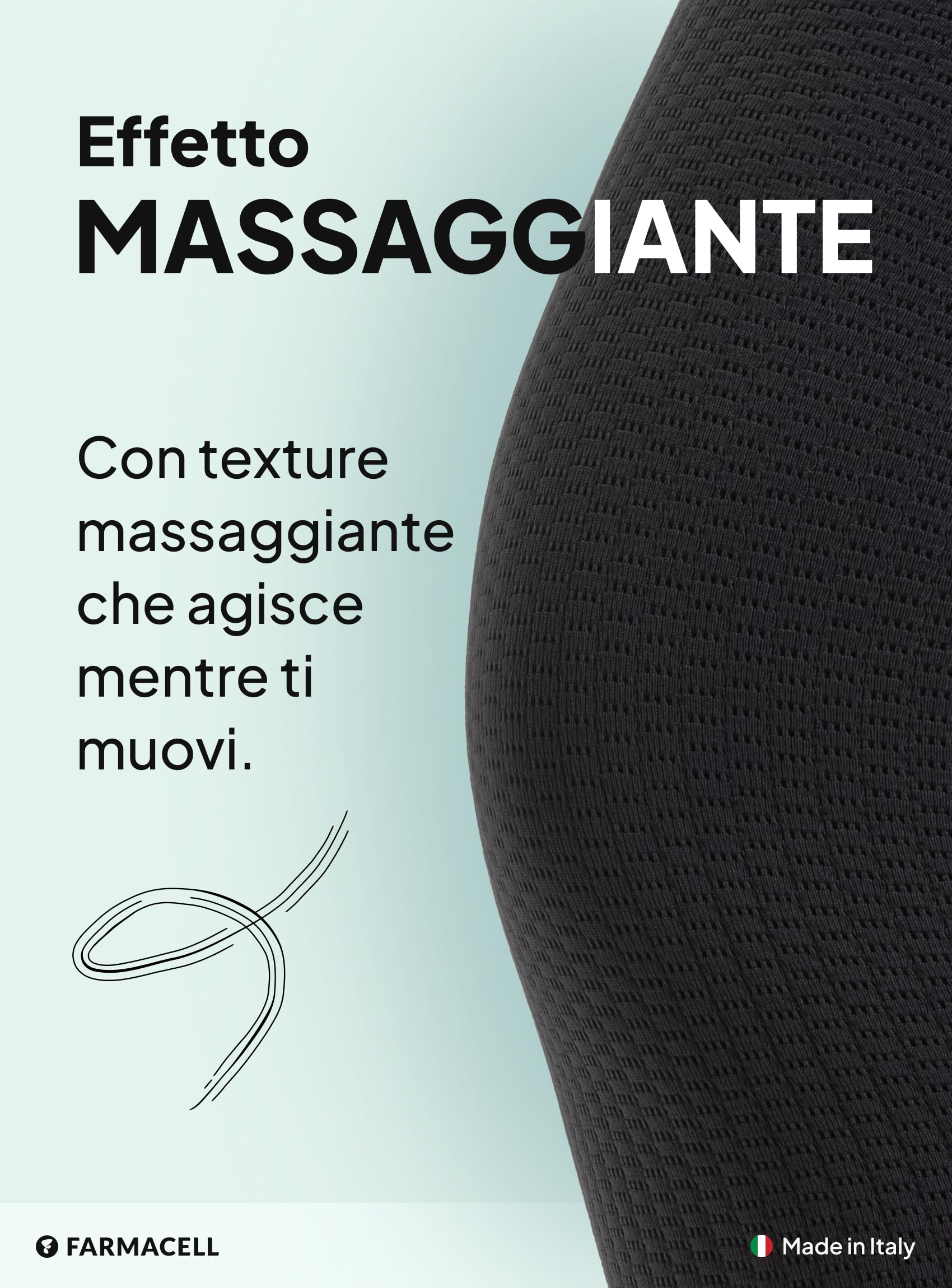 FarmaCell Leggings Anticellulite Donna Massaggiante con Effetto Fir, Made in Italy, 1109