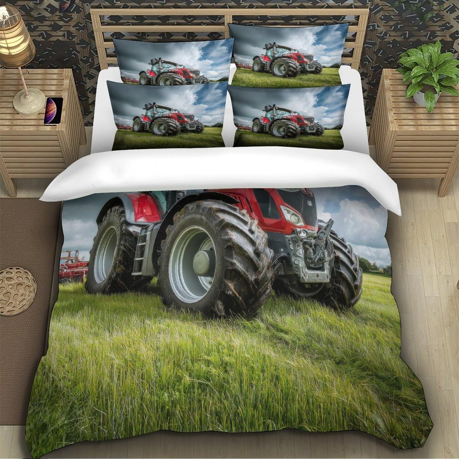 3D Traktor Bettwäsche Set Mikrofaser Kinder Jugendliche