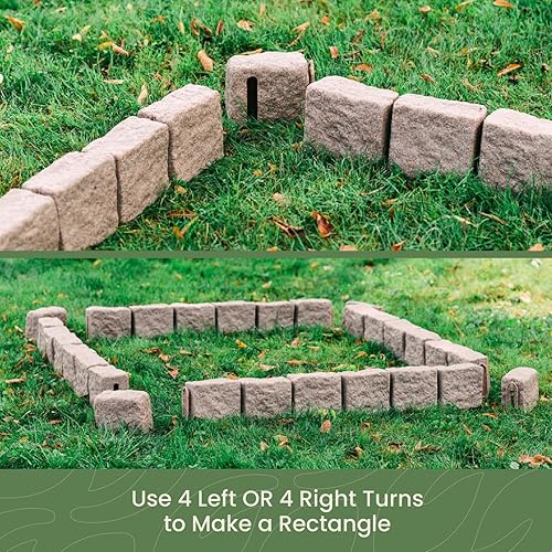 Miniatura 5 de Beuta Bloque de giro a la izquierda de piedra sintética, 7 pulgadas de largo x 4 pulgadas de ancho x 6.5 pulgadas de alto, bloque de bordes de