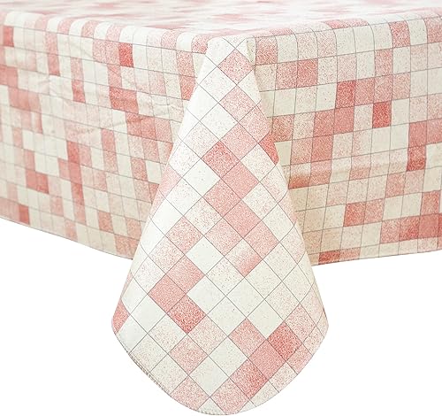 Mantel cuadrado de 54 x 54 pulgadas, mantel de vinilo con reverso de franela, impermeable, a prueba de derrames, para exteriores, interiores,