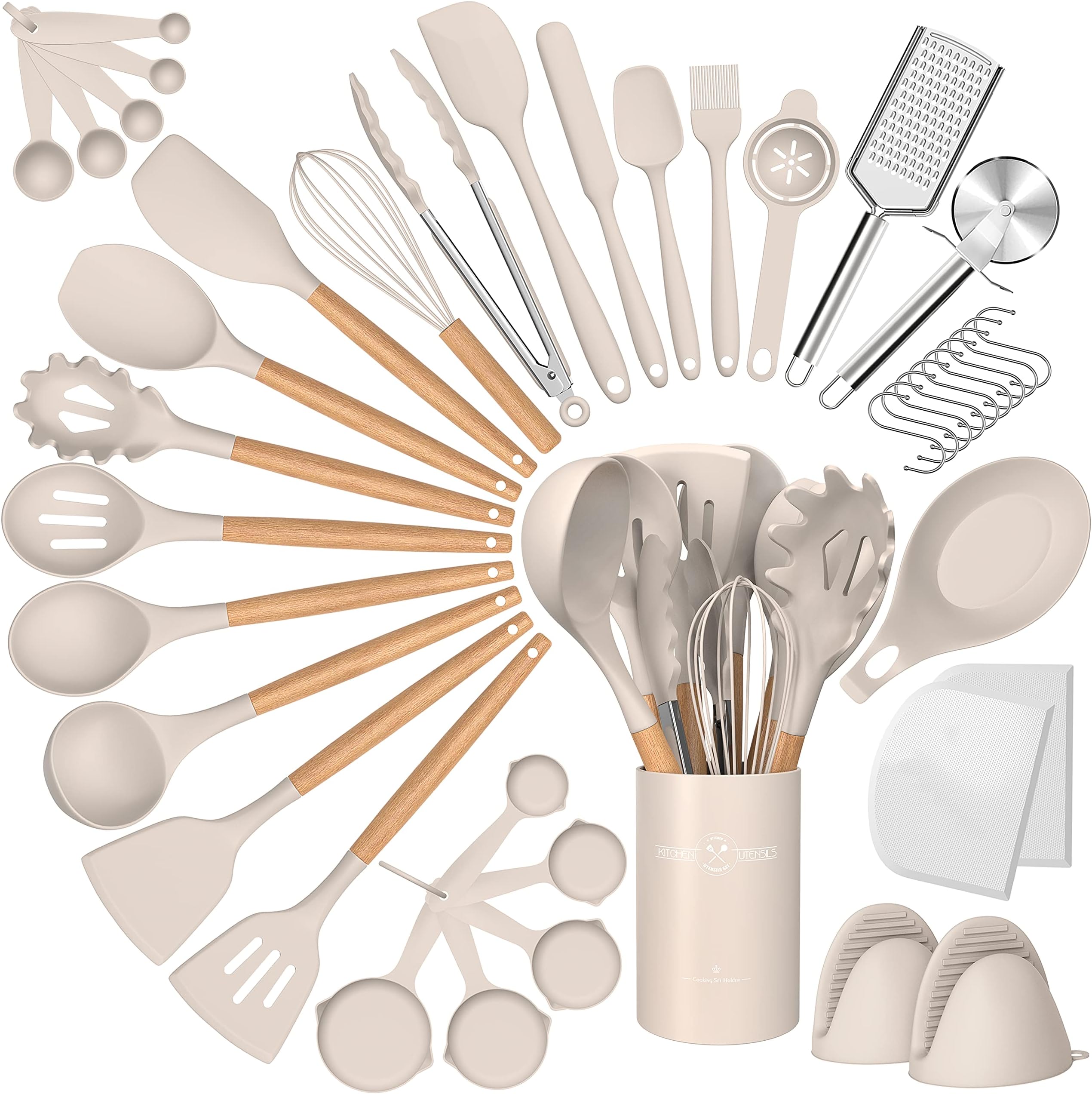 Silicone Cooking Kitchen Utensil Set, Umite Chef 34pcs Heat