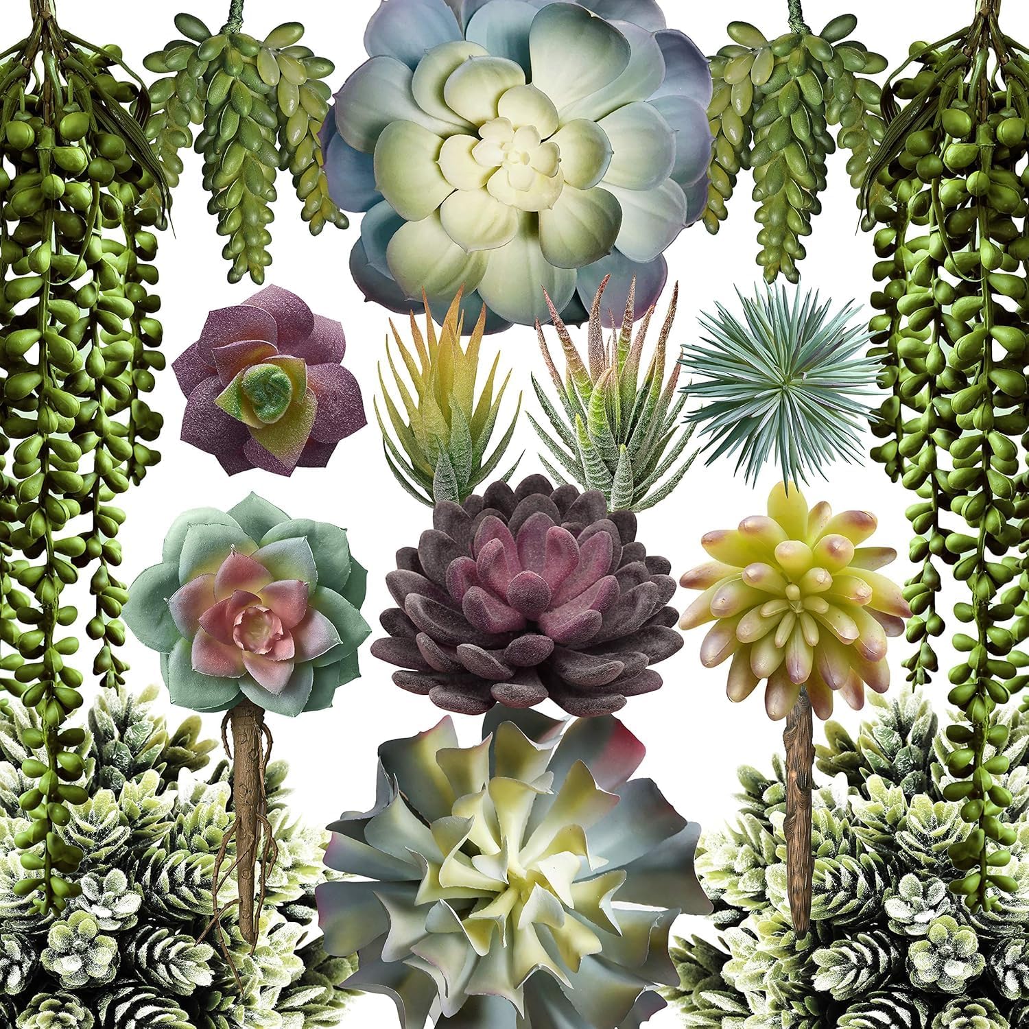 caqpo Artificial Succulents - 30 Pack - Premium Unpotted Succulent Plants Artificial - Realistic Textured Succulents - Fake Succulent Plants for DIY - Feaux Faux Cactus Plant Bulk