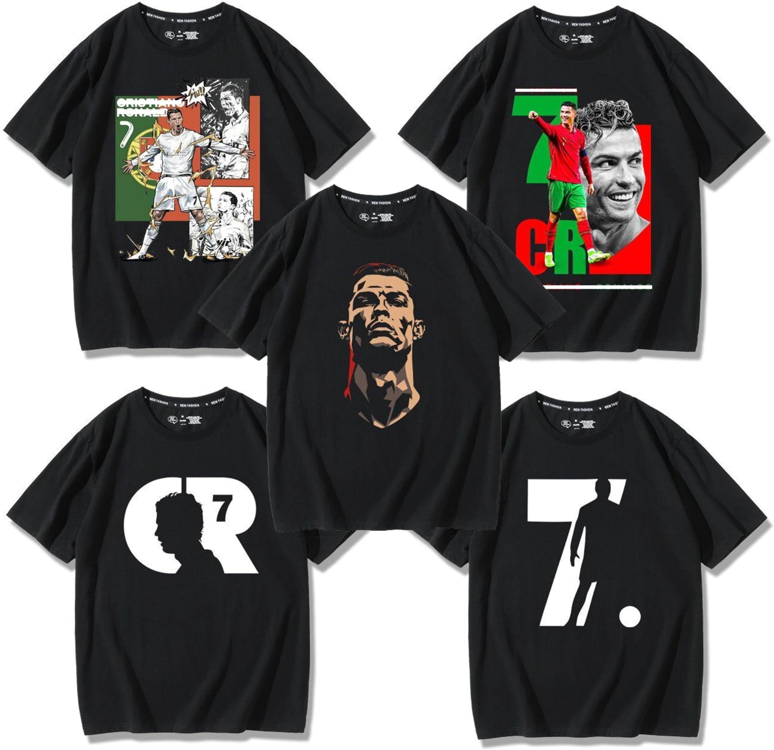 [nicepuss] メンズ Tシャツ ロナウド サッカーウェア 半袖 丸首 夏服 トップス おしゃれ ティーシャツ カジュアル 上着 サッカーシャツ 人気服 ファション 個性 大人用 運動服 柔らかい 快適 男女兼用 誕生日 プレゼント [並行輸入品]
