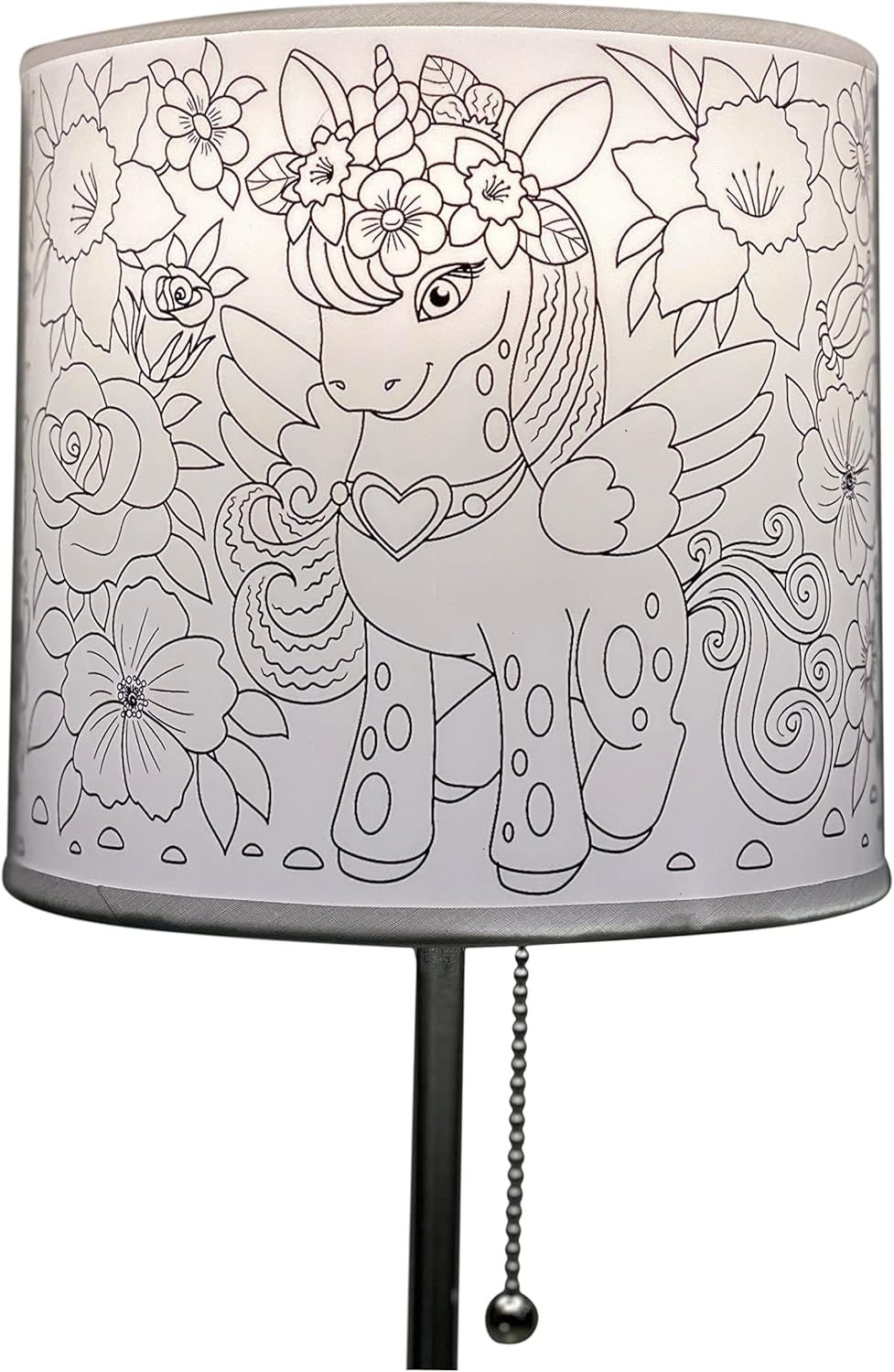 Color Your Own Lampshade Kit - Choose a Design to Color: Unicorns Design - Unicorn Lamp, Unicorn Lamp Girls Bedroom, Bring your Artwork to Light - Customizable Lamp Shade
