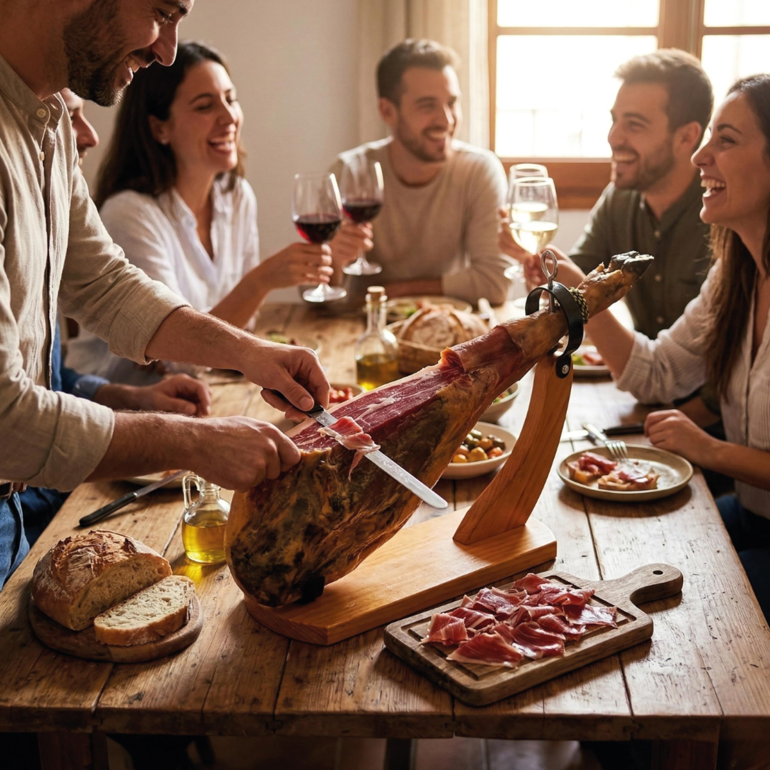 Montevalle Jamón Serrano Gran Reserva | Prosciutto Spagnolo Stagionato 20 Mesi | Pata Intera con Osso 7-8 kg | Eccellenza Gourmet per Taglio a Coltello Professionale in Cucina