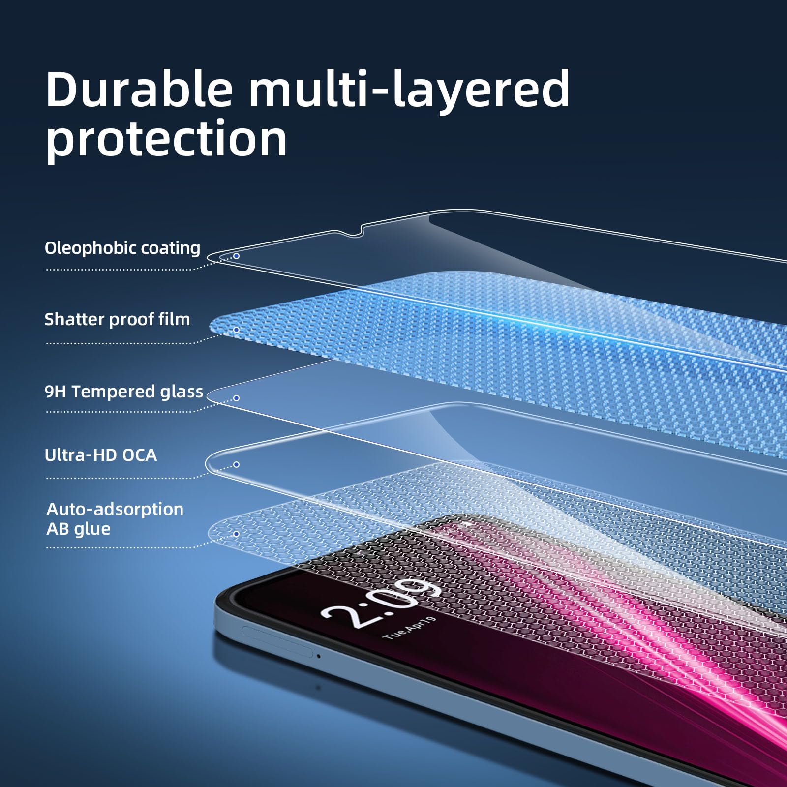 Panzer Glas Für T-Mobile Revvl 6 5G – 2 Stück Displayschutzfolie, 9H Härte | Kratzfest, Splitterfest, Bläschen-frei, Einfach Zu Installieren