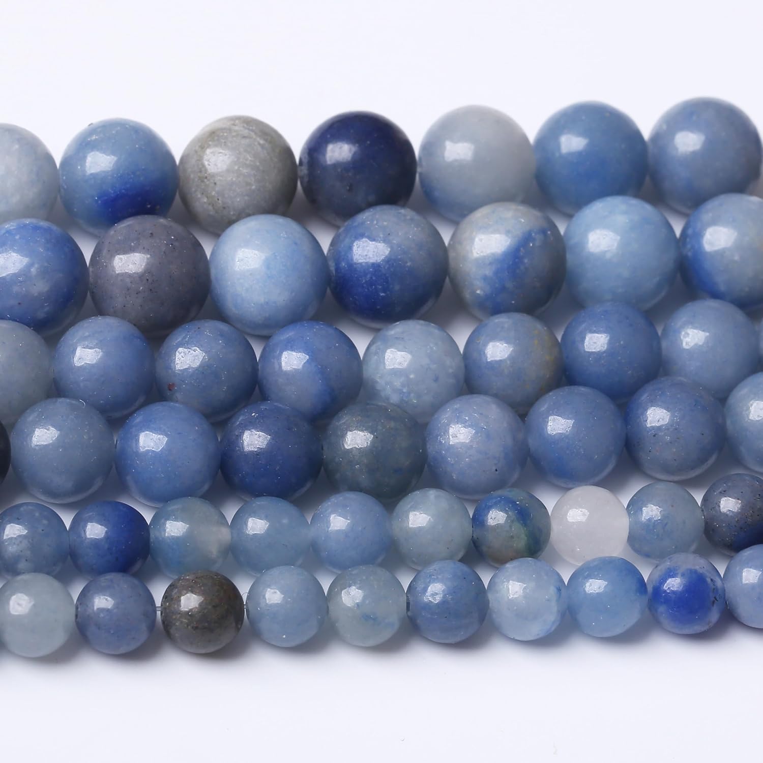 Natural Blue Aventurine Stone Beads Gemstone Round Crystal Energy Jade Beads Stone Beads for Jewelry Making DIY Bracelet Necklace Jewelry Making 1 Strand 15.5inch 60PCS 6MM…