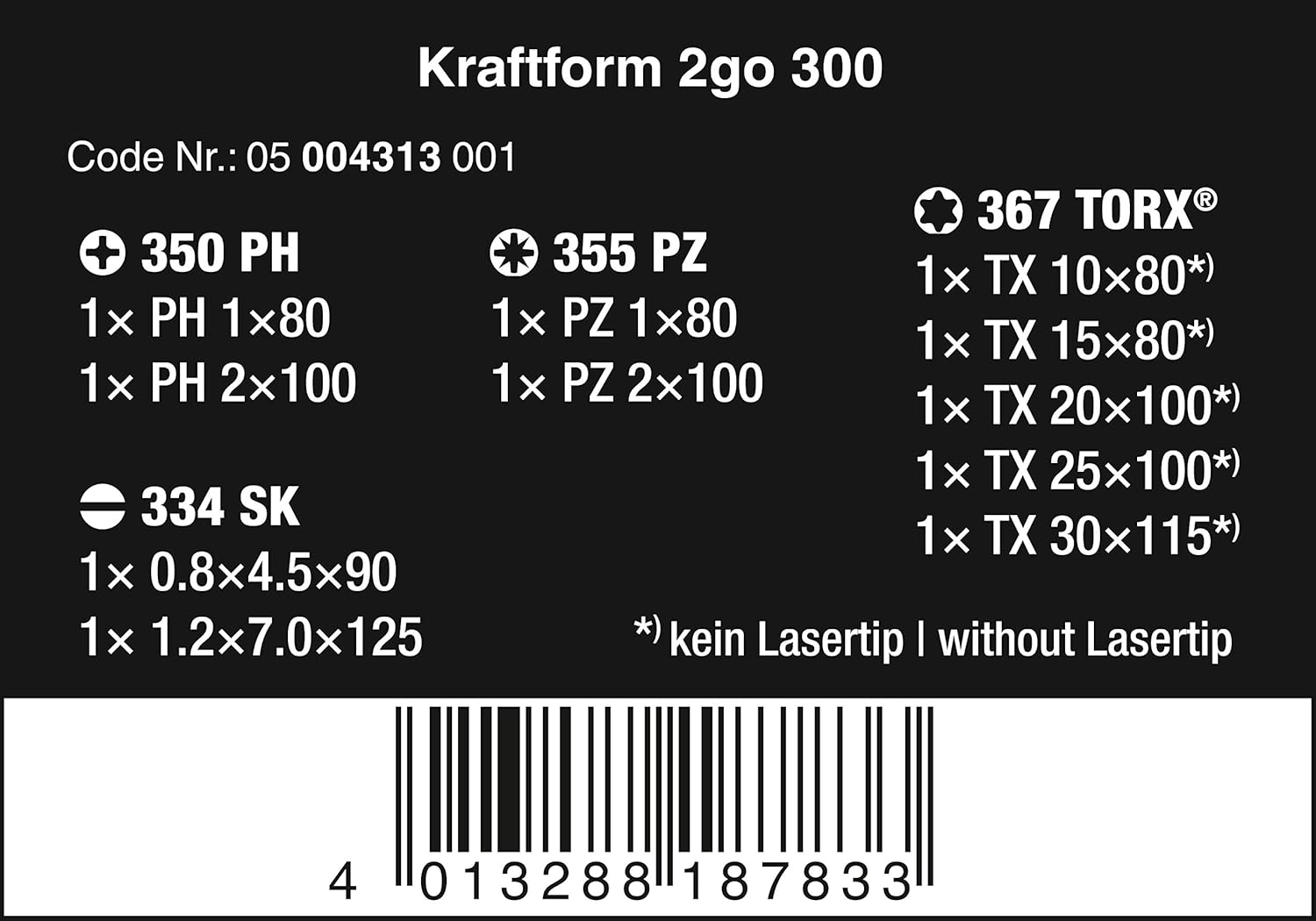 Wera - Kraftform Plus 2go 300 Screwdriver Set of 12 PH/PZ/TX/SL