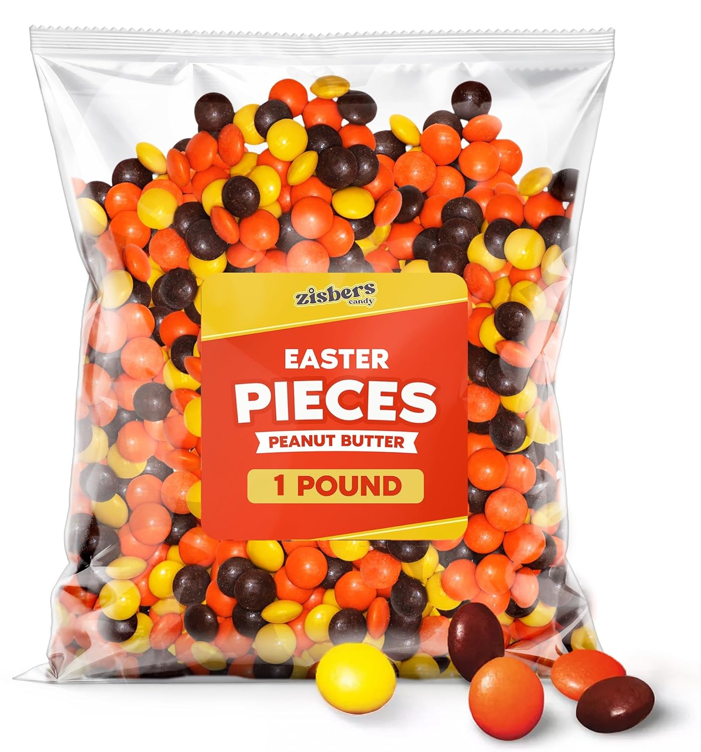 Peanut Butter Chocolate Candy Pieces Bulk 3 Pound Bag – Colorful Candy Coated Peanut Butter Bites - Easter Candy for Egg Hunts, Candy Bowls, Basket Stuffers, Baking & Dessert Toppings