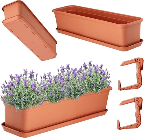 Jardinière 60 cm avec soucoupe et support Terre cuite KADAX