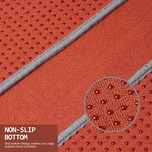 Miniatura 2 de Eunzel Toalla de yoga, toalla para esterilla de yoga caliente con puntos de agarre, absorbente de sudor, antideslizante, para yoga caliente, pilates