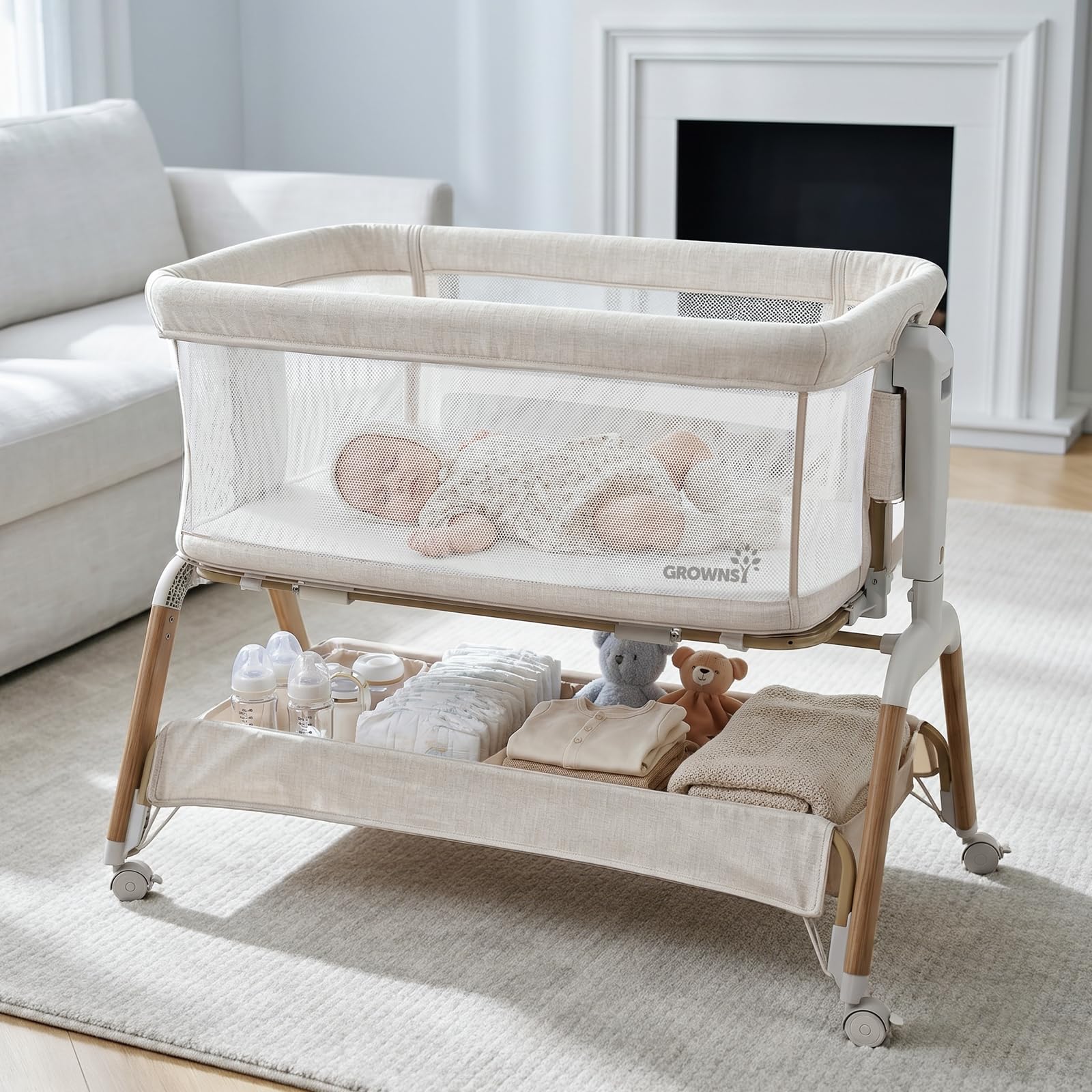 GROWNSY 5-in-1 Baby Bassinet