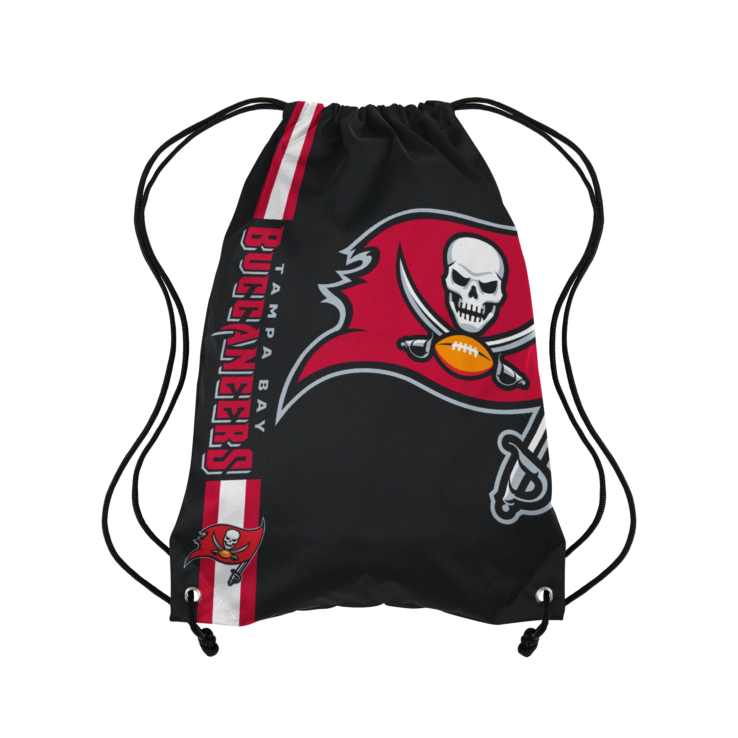 FOCO Tampa Bay Buccaneers NFL Alternate Color Big Logo Drawstring Backpack - Black