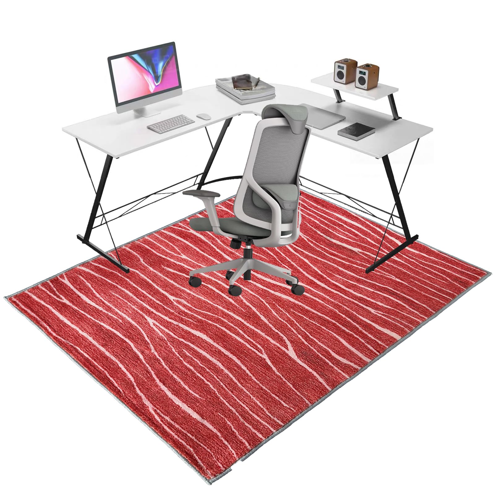 Desk Chair Mat for Carpeted Floors, Heavy Duty Office Gaming Chair Mats for Carpeted and Hardwood Floor, Office Chair Rug Protector for Rolling Chair, Non slip Floor Protection Mat 120 x 160 cm