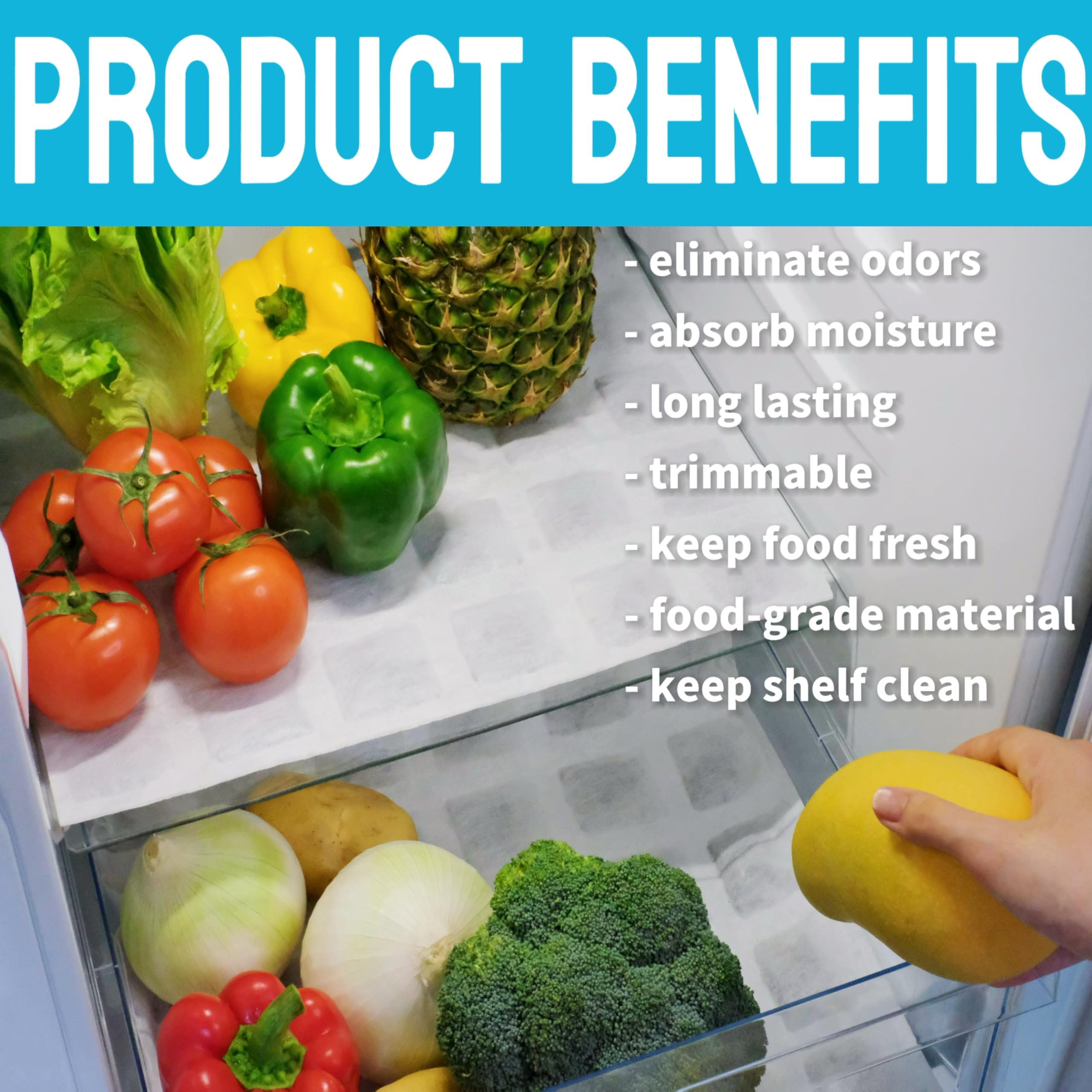 Aeribbon 2 Pack Refrigerator Deodorizer, Outperforms Baking Soda Fridge Deodorizer, Odor Eliminator for Fridge & Freezer, Refrigerator Air Freshener And Moisture Absorbers Pad