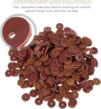500Pcs Round Leather Washers for Crafting Straps Belts and Bags