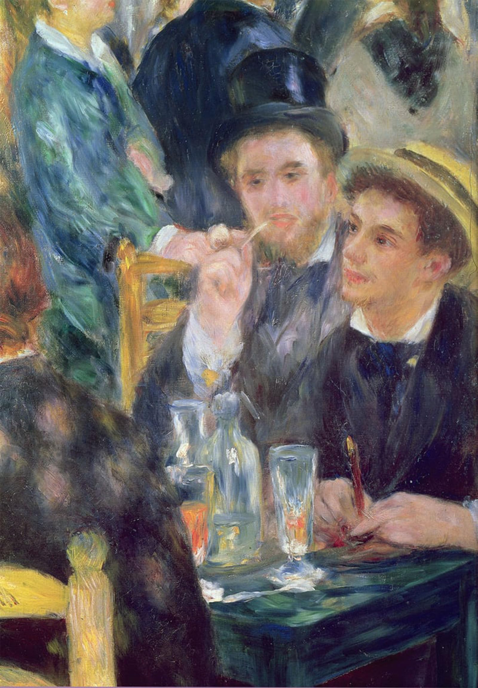 Serendipitp Men's No Frame Vintage Wall Art Canvas Nordic Poster Canvas Print Picture Ball At The Moulin De La Galette Detail Of Two Seated Oil On Canvas By Pierre Auguste Renoir For Home Decor 60X90cm