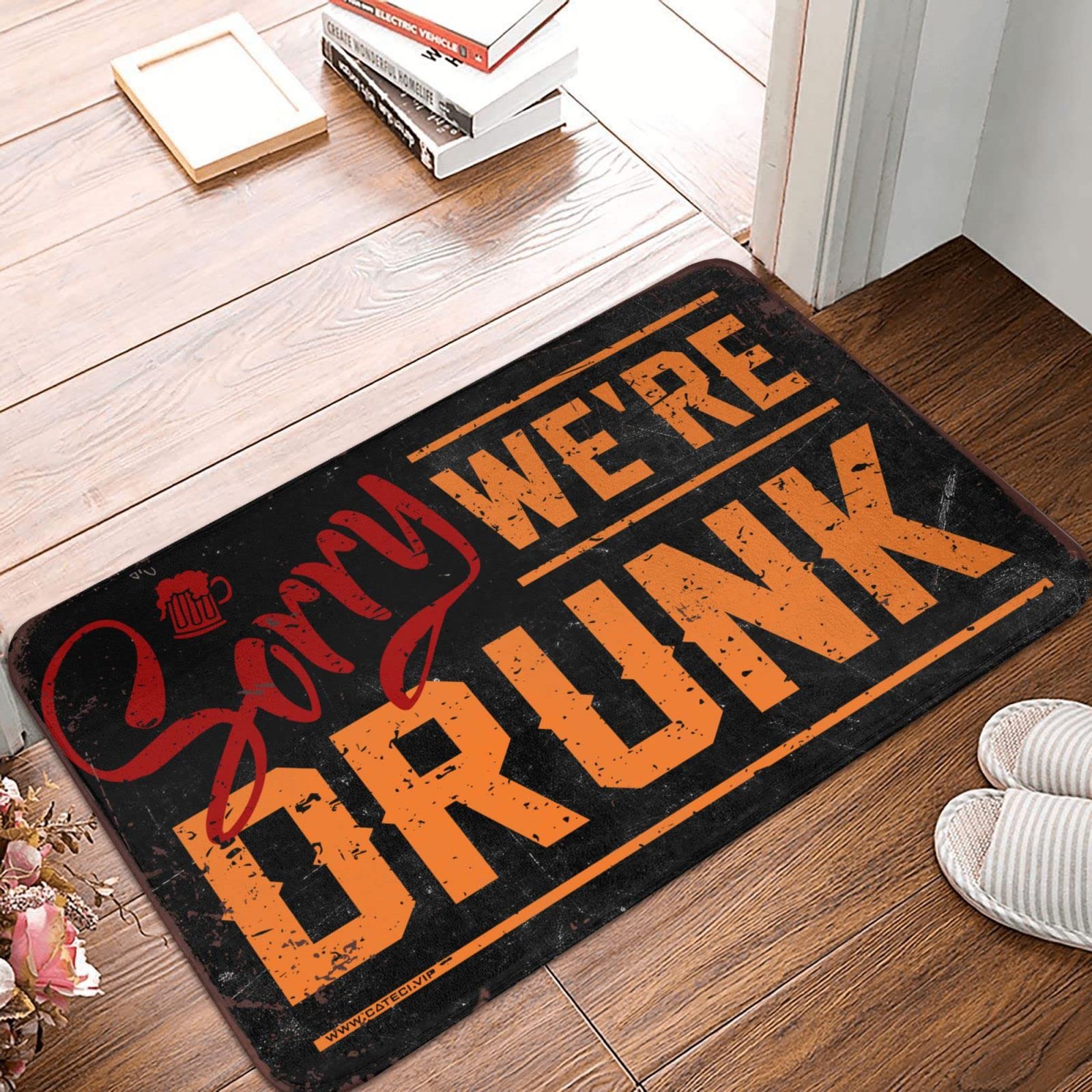 Paillasson d'entrée marrant "Sorry We're Drunk" COTECI pour l'accueil de vos invités 50x80 cm