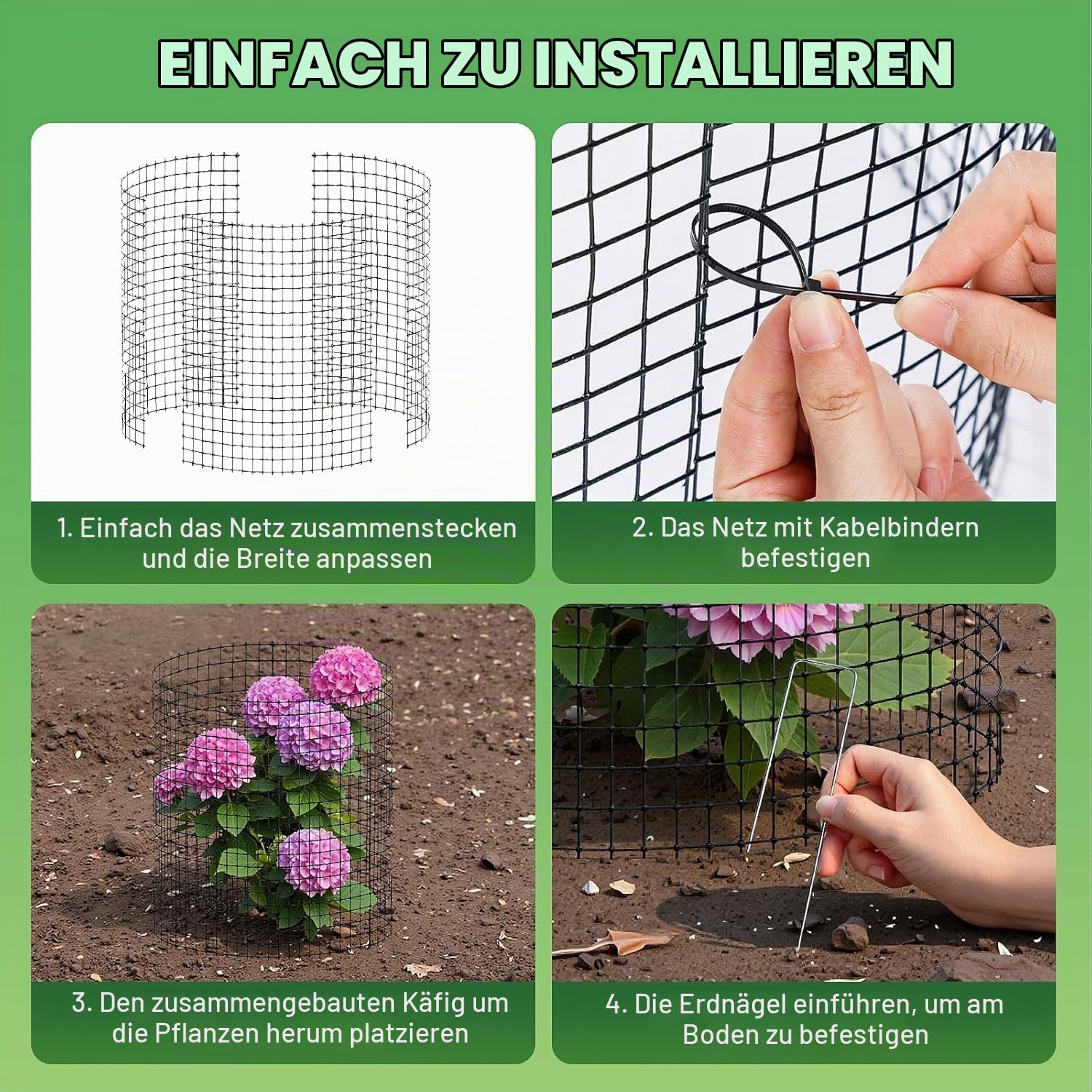 KAHEIGN 30Pcs Pflanzenschutznetz Pflanzenschutz vor Tieren, 36cmx34cm Pflanzenschutzgitter Pflanzenkäfig aus Metalldraht Gartenhauben Gartenpflanzennetz mit Erdspießen Kabelbindern und Handschuh
