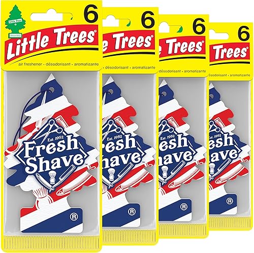 Miniatura 125 de Little Trees - Ambientador de árbol colgante que proporciona un aroma de larga duración para auto u hogar. Aroma Leather, 4 paquetes de 6