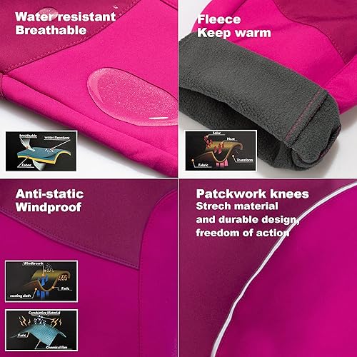 Miniatura 3 de Pantalones de nieve para niños, forro polar cálido, esquí, senderismo, snowboard, pantalones para niños y niñas, impermeables, resistentes al viento