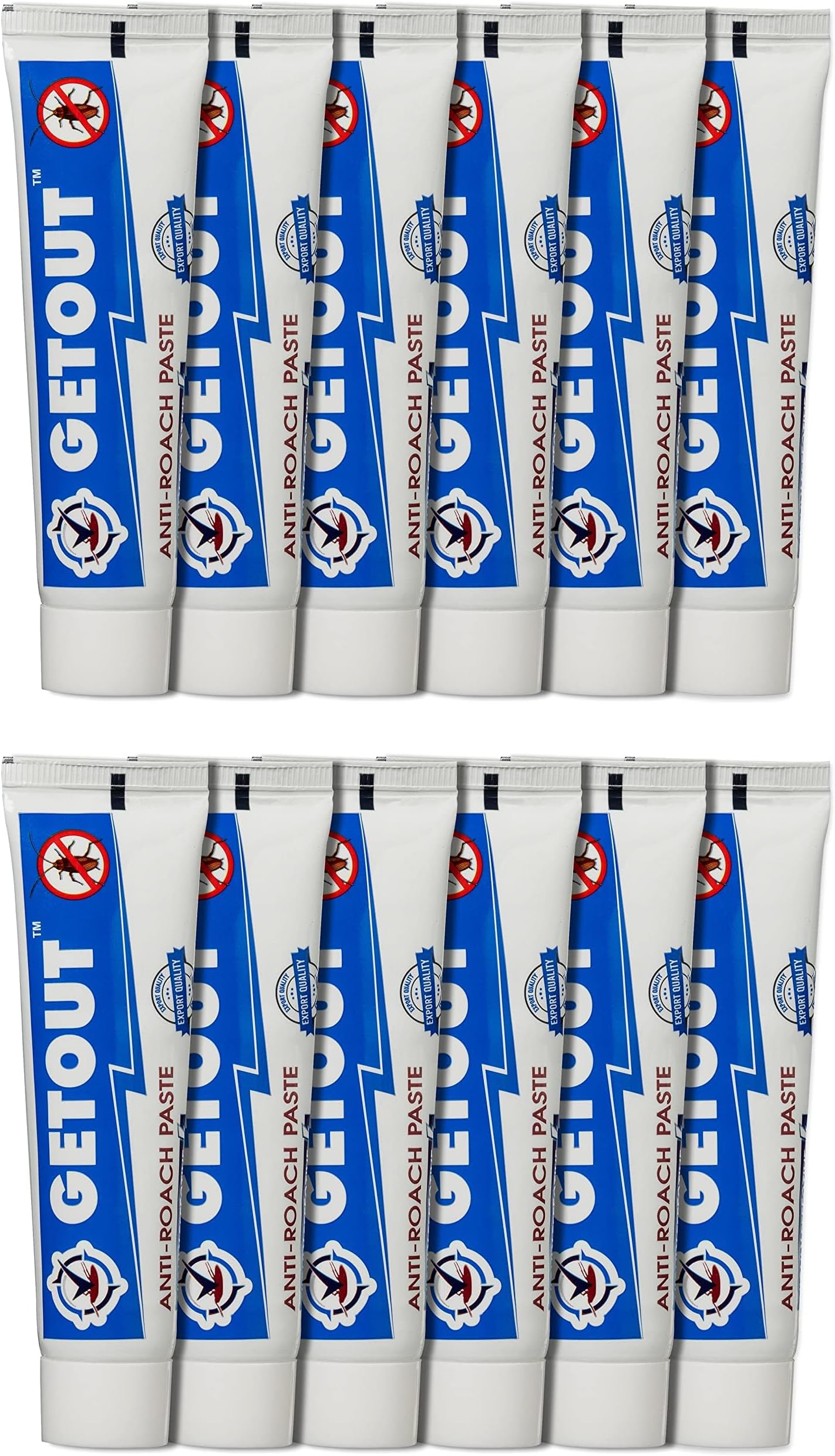 GETOUT Anti Roach Paste Cockroach Killer Gel 540g | Long-Lasting & Highly Effective Formula for Kitchen, Home & Commercial Use | Easy Application, No Smell & Non-Messy Cockroach Control Solution for Home (Pack of 12)