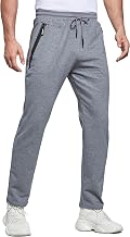 HCSS Men's Jogging Tracksuit Trousers Sport Casual Elastic Belt Zip Pocket
