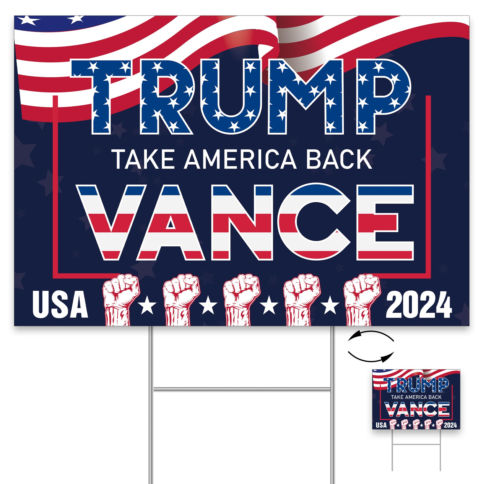 Buy Uflashmi Trump Vance 2024 Yard Sign, Donald Trump JD Vance Yard ...