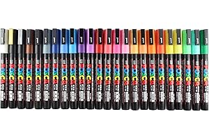 Posca Paint Marker Pen - Fine Point, 24 Vibrant Colors